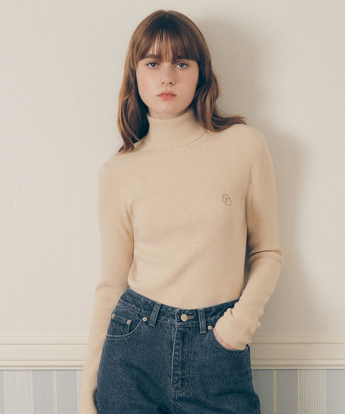 로라로라(ROLAROLA) TURTLE NECK PULLOVER BEIGE