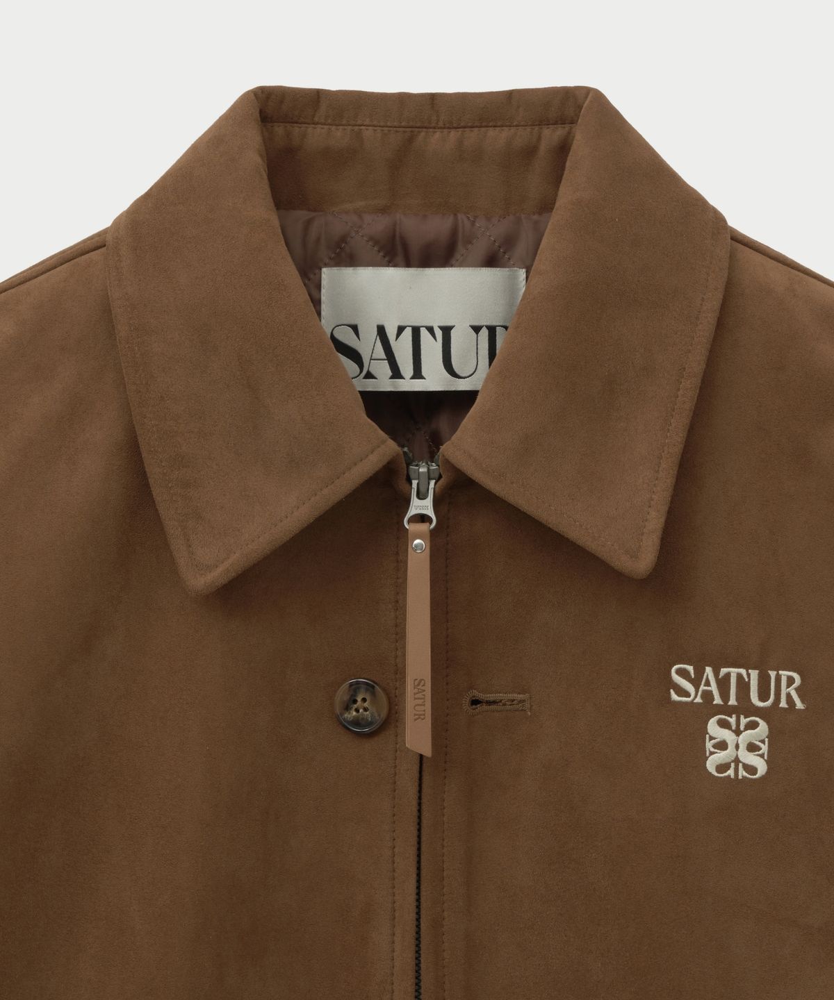 세터(SATUR) 테오 폭스 스웨이드 숏 자켓 브라운
