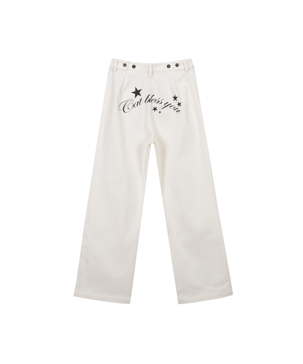 잇자바이브(ITZAVIBE) LETTERING CHINO PANTS - WHITE