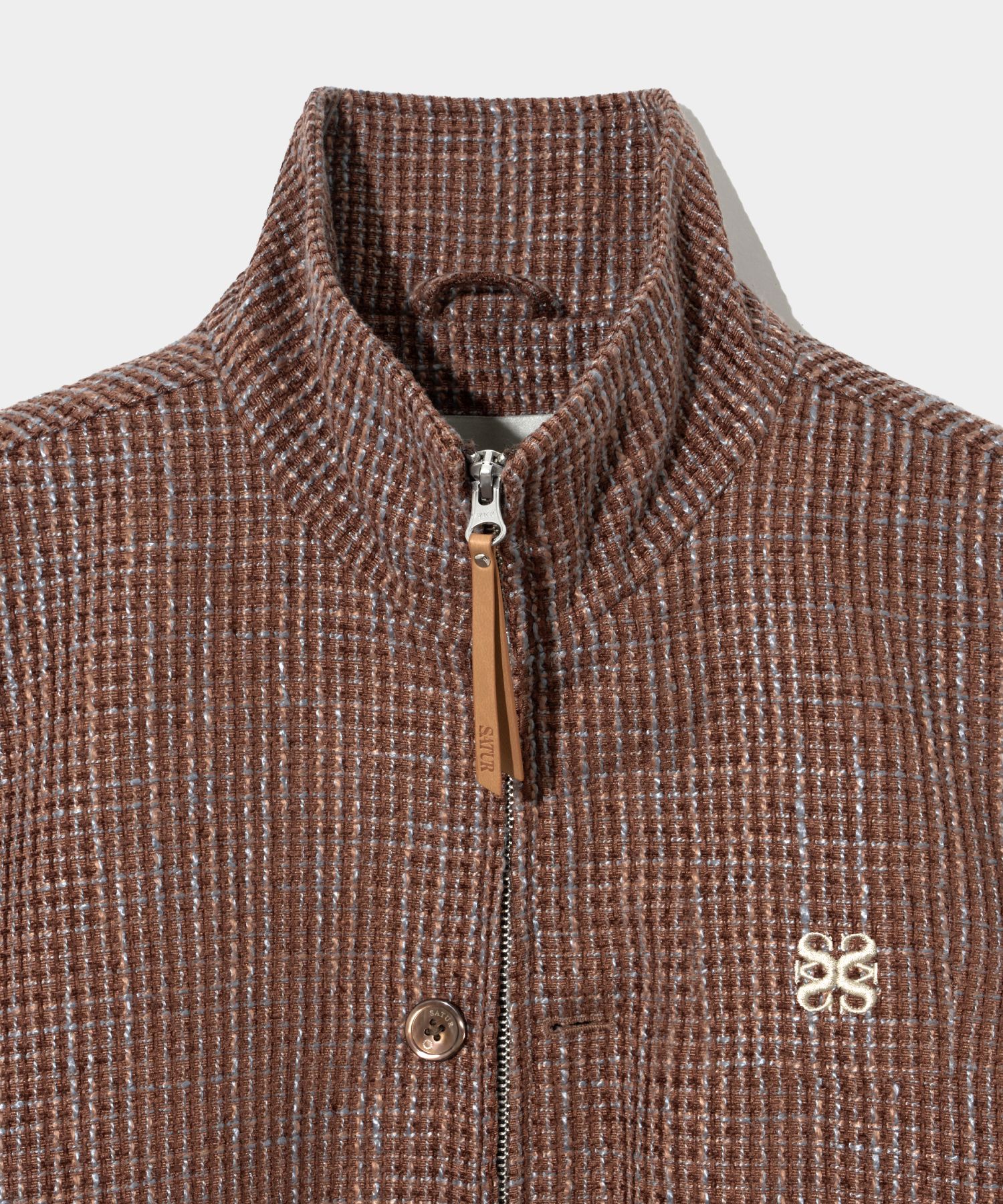 アウターその他 SATUR Lecce Tweed Zip-up Jacket Heritage Brown SA23FWMJ18BR SATUR Lecce Tweed Zip-up Jacket Heritage Brown SA23FWMJ18BR