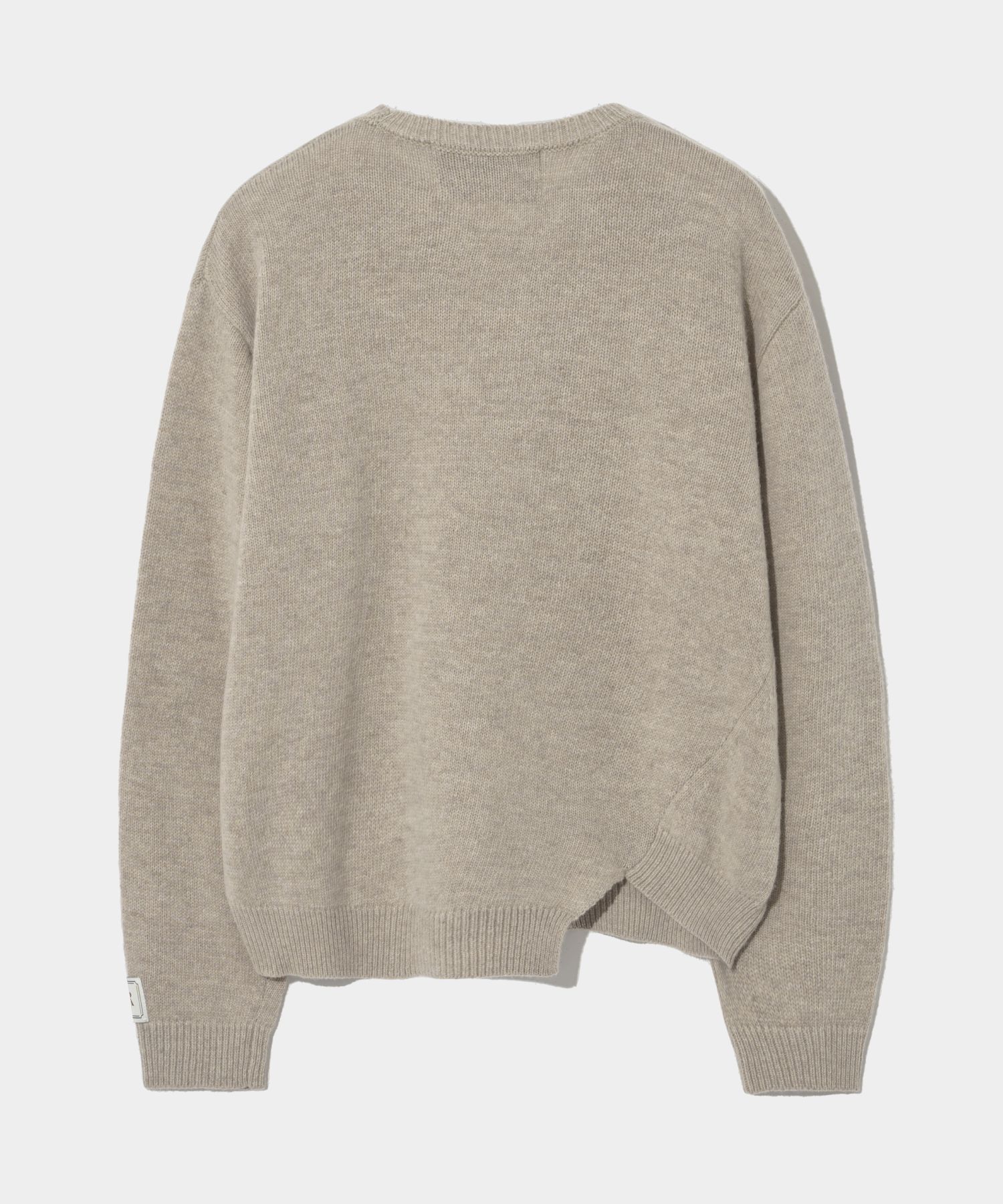 MUSINSA公式 | SATUR Dublin unbalanced cashmere blend knit organic beige