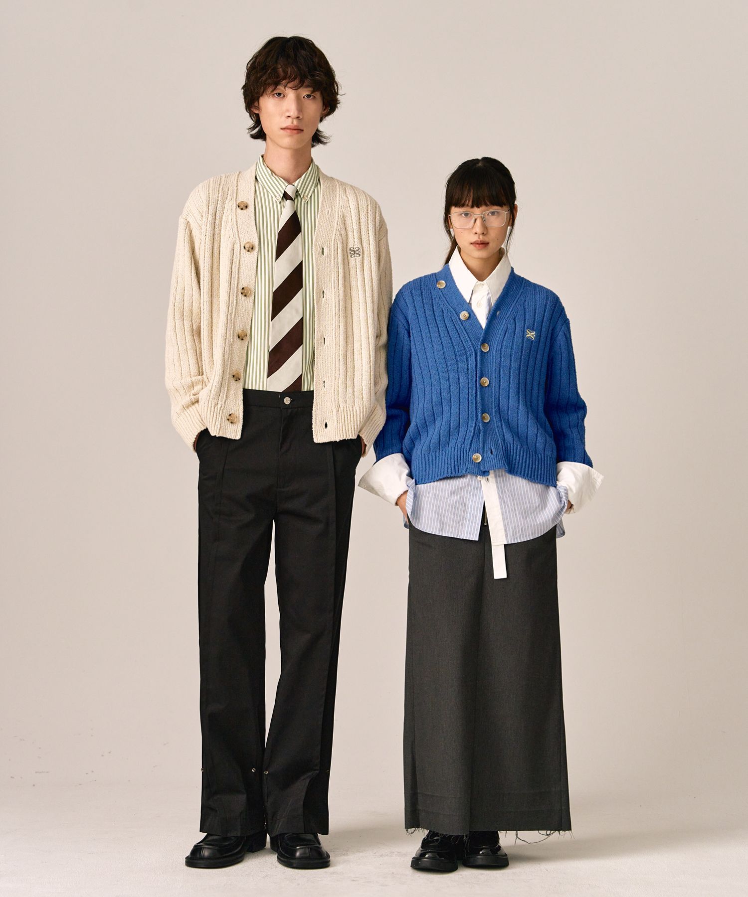 MUSINSA | SATUR Faro oversized boucle cardigan cerulean blue