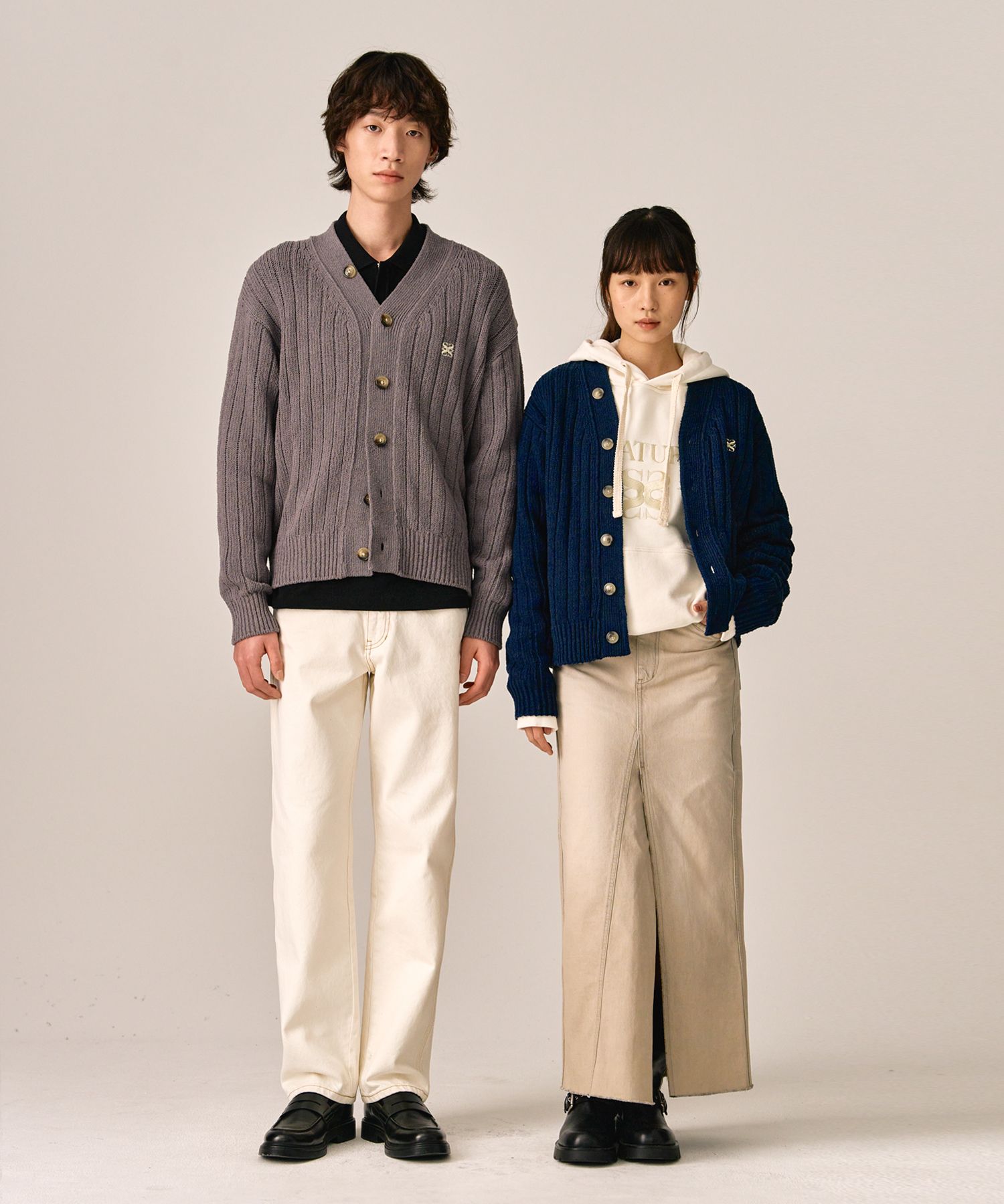 MUSINSA | SATUR Faro oversized boucle cardigan cerulean blue