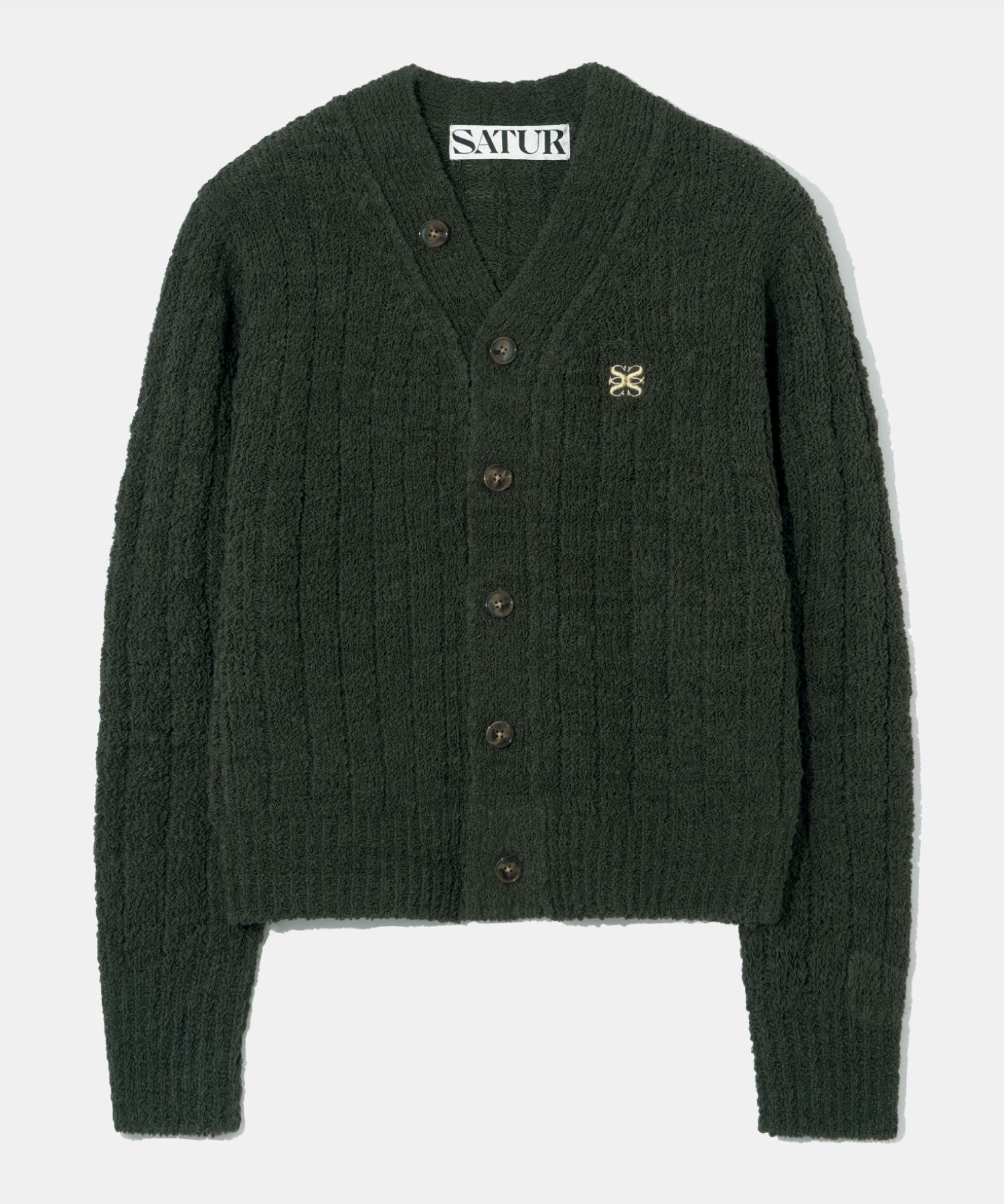 MUSINSA公式 | SATUR パロオーバーサイズウールブレンドカーディガン