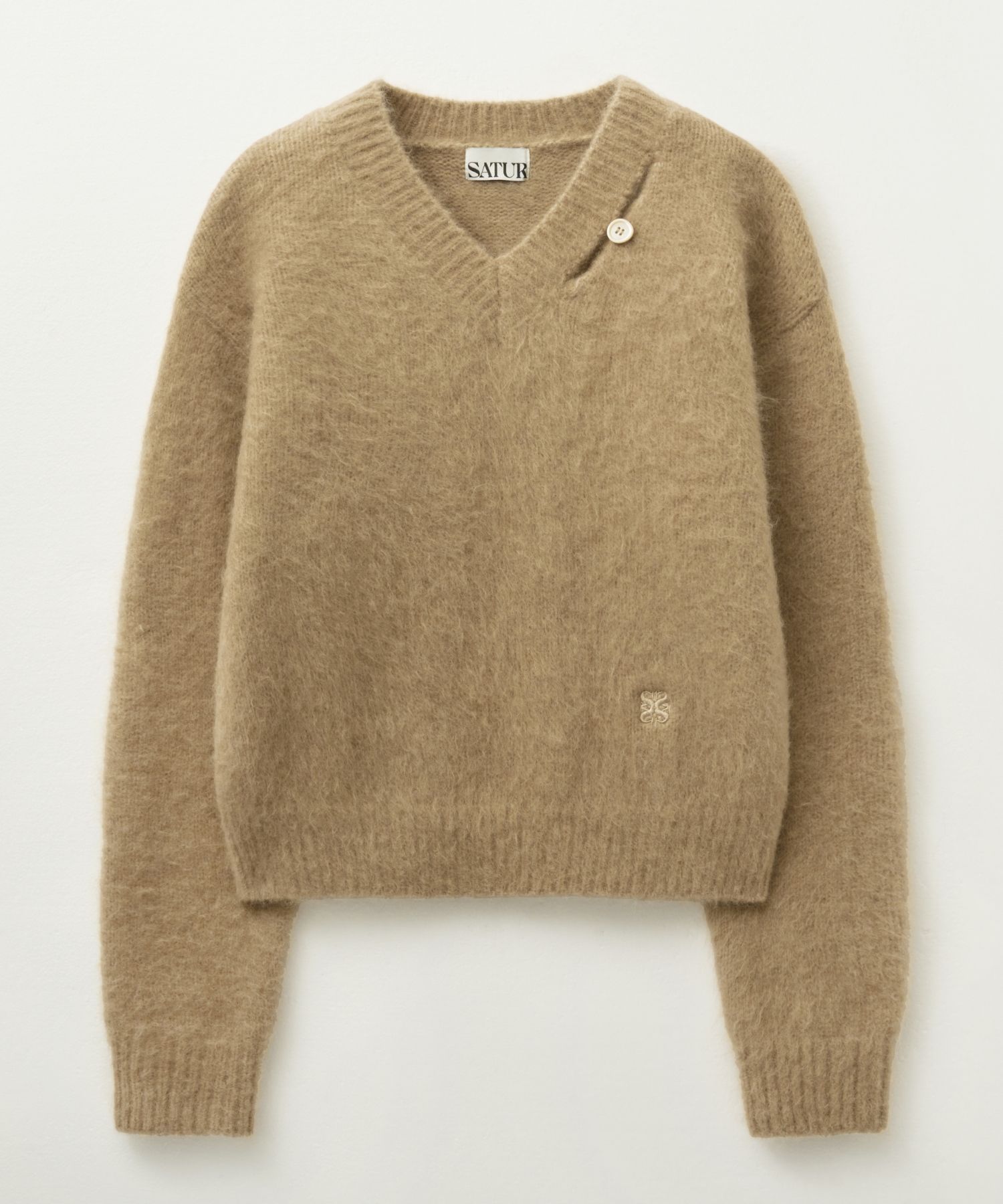 ★送料・関税込★SATUR★Essen Two Tone Mohair Pullover Knit★ MUSINSA | SATUR Essen Two Tone Mohair Pullover Knit Melange Grey