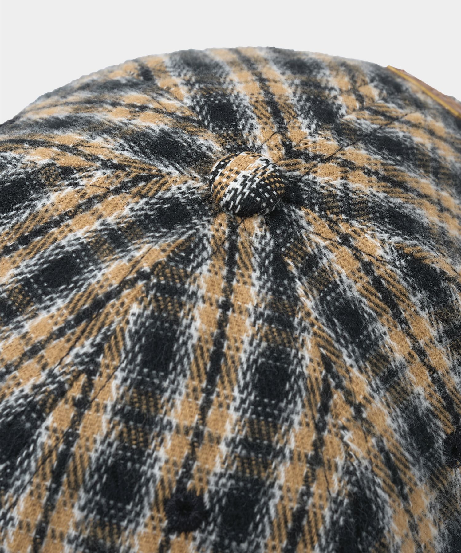 MUSINSA | SATUR Classic Logo Plaid Ball Cap Vintage Yellow