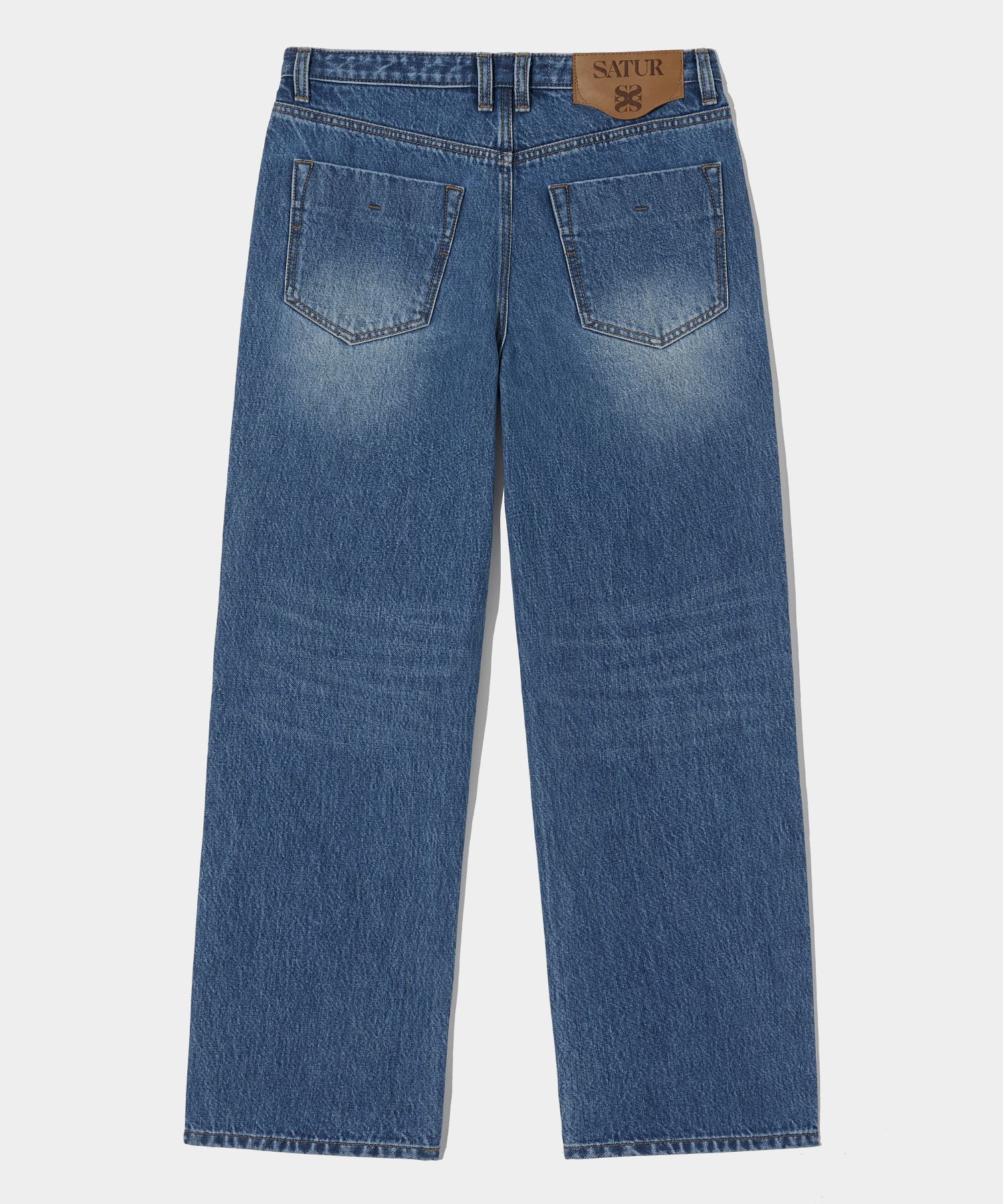 MUSINSA | SATUR Formal straight denim pants mid blue