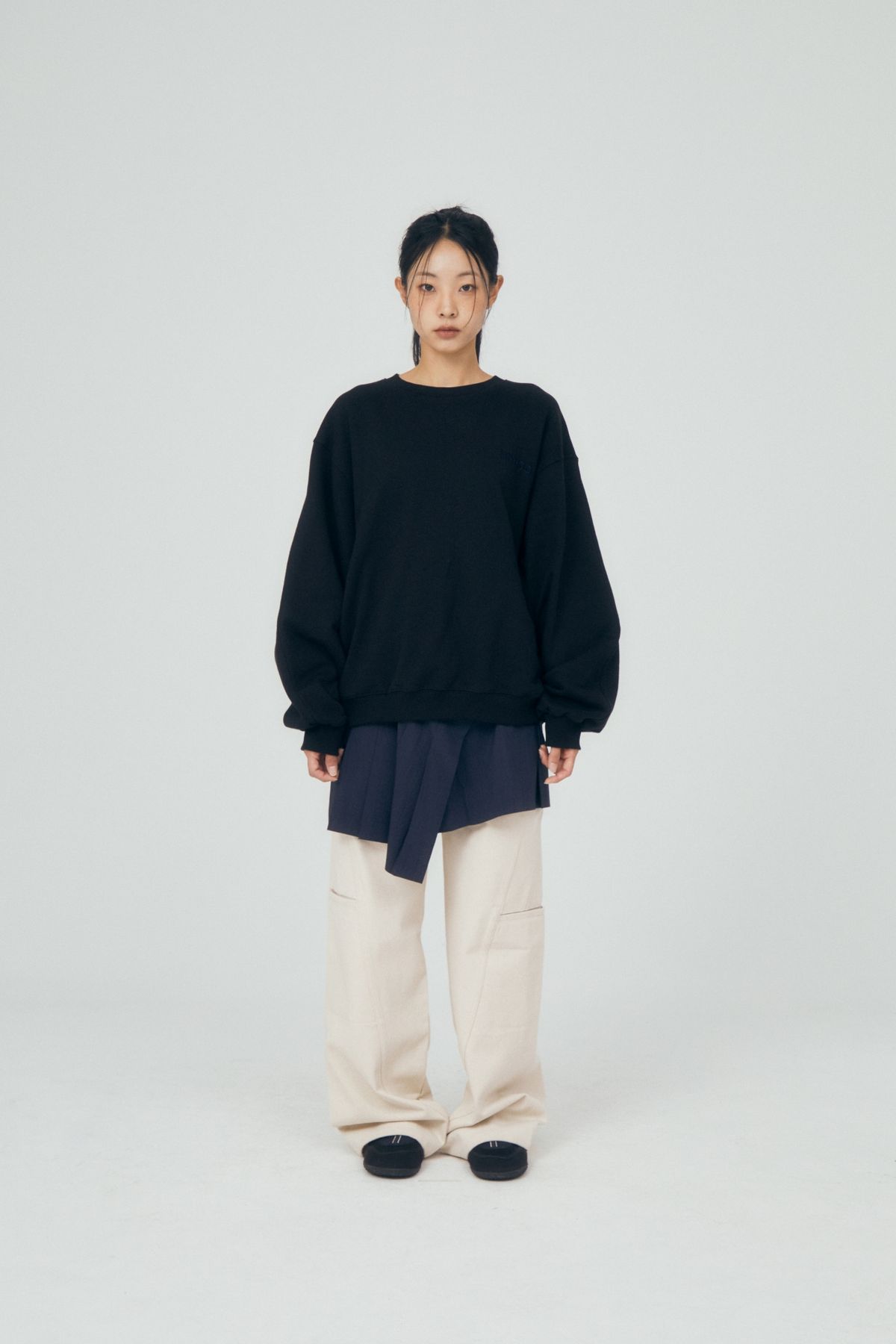 미와이후(MIYHOO) BACK POCKET SWEAT SHIRTS ( BLACK )