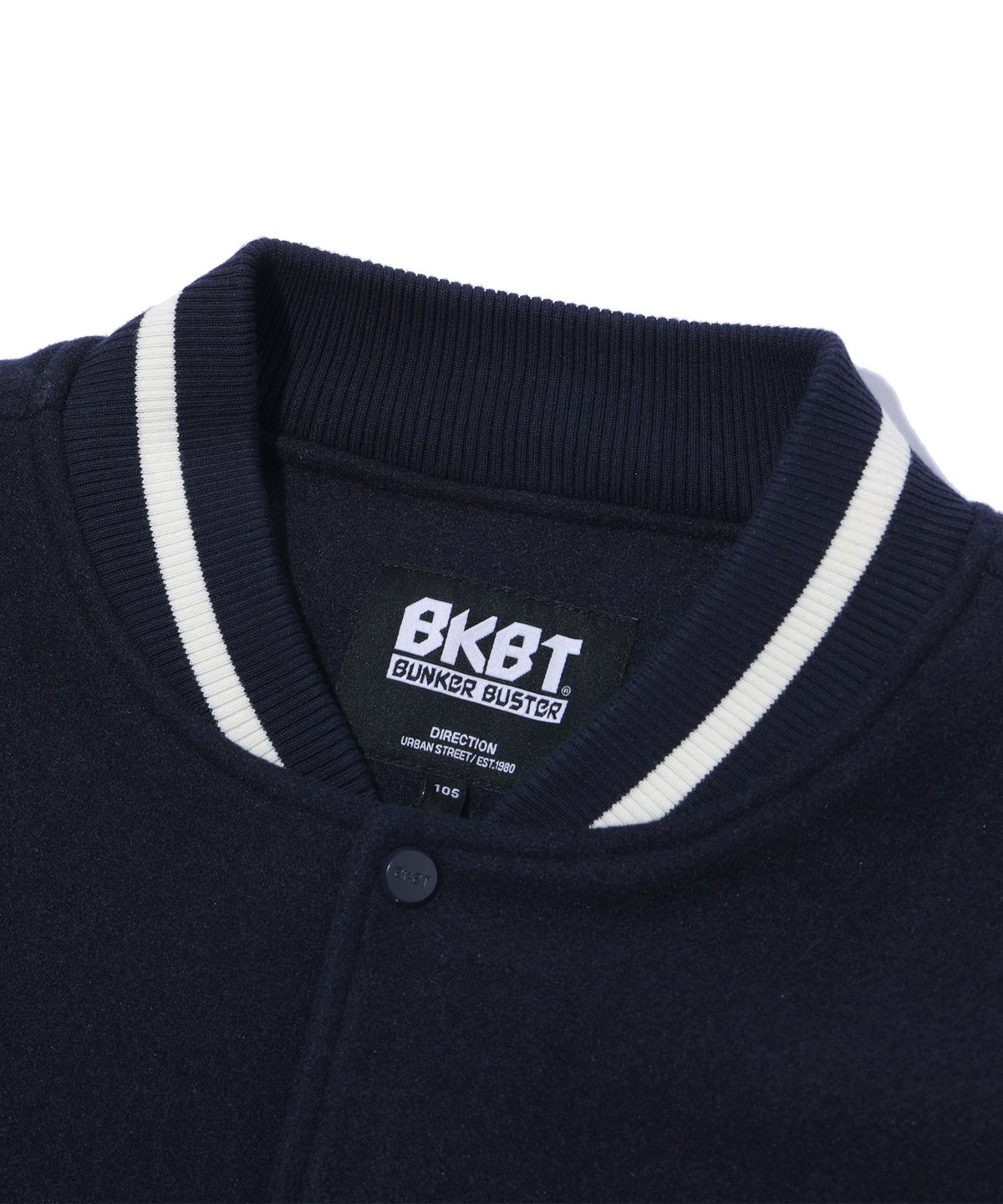 벙커버스터(BUNKERBUSTER) 아치 디렉션 바시티 패딩 점퍼 NAVY (MO1JU009-066)