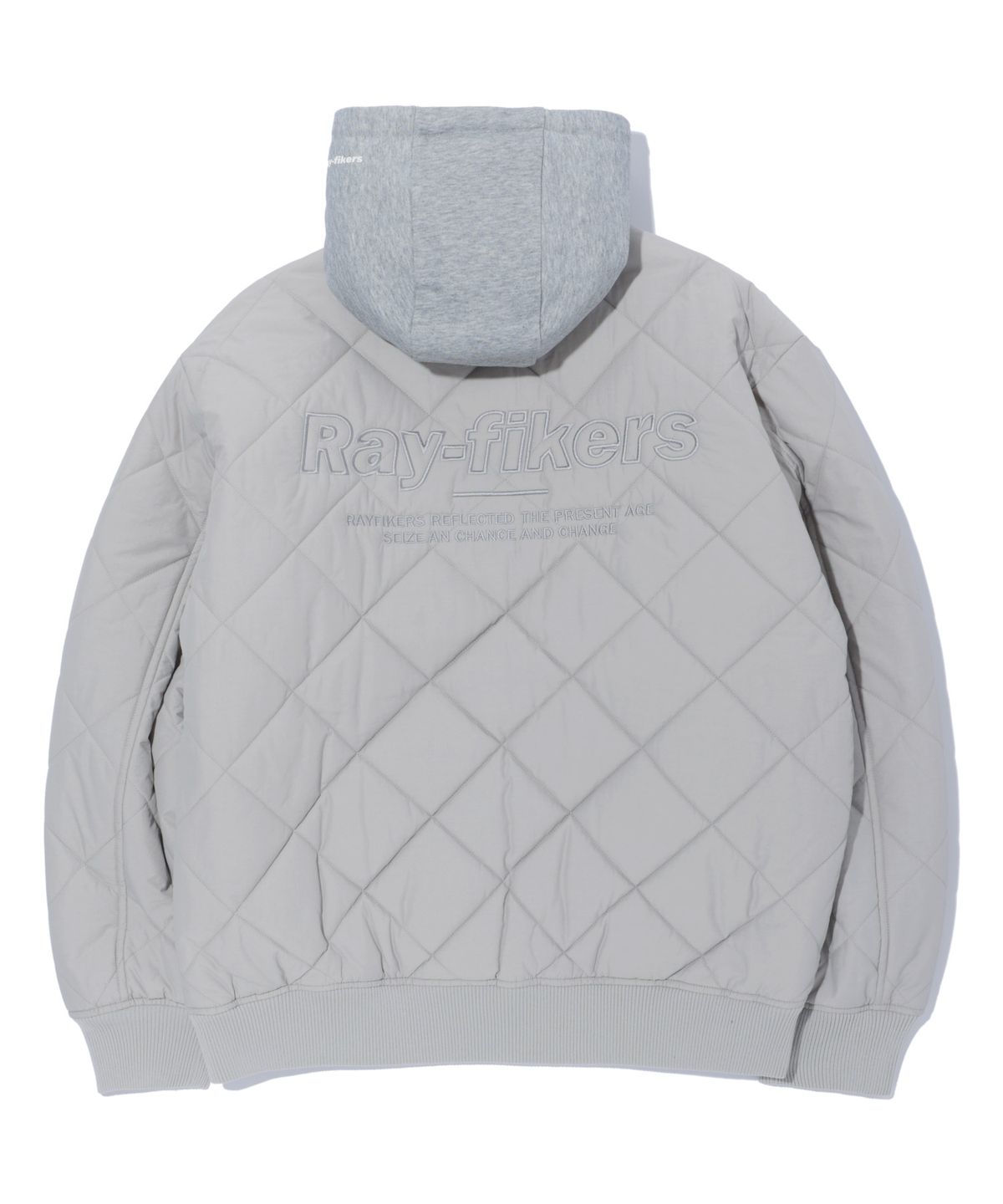 레이피커스(RAYFIKERS) 로고 퀼팅 점퍼 LIGHT GREY (MO1JU007-071)
