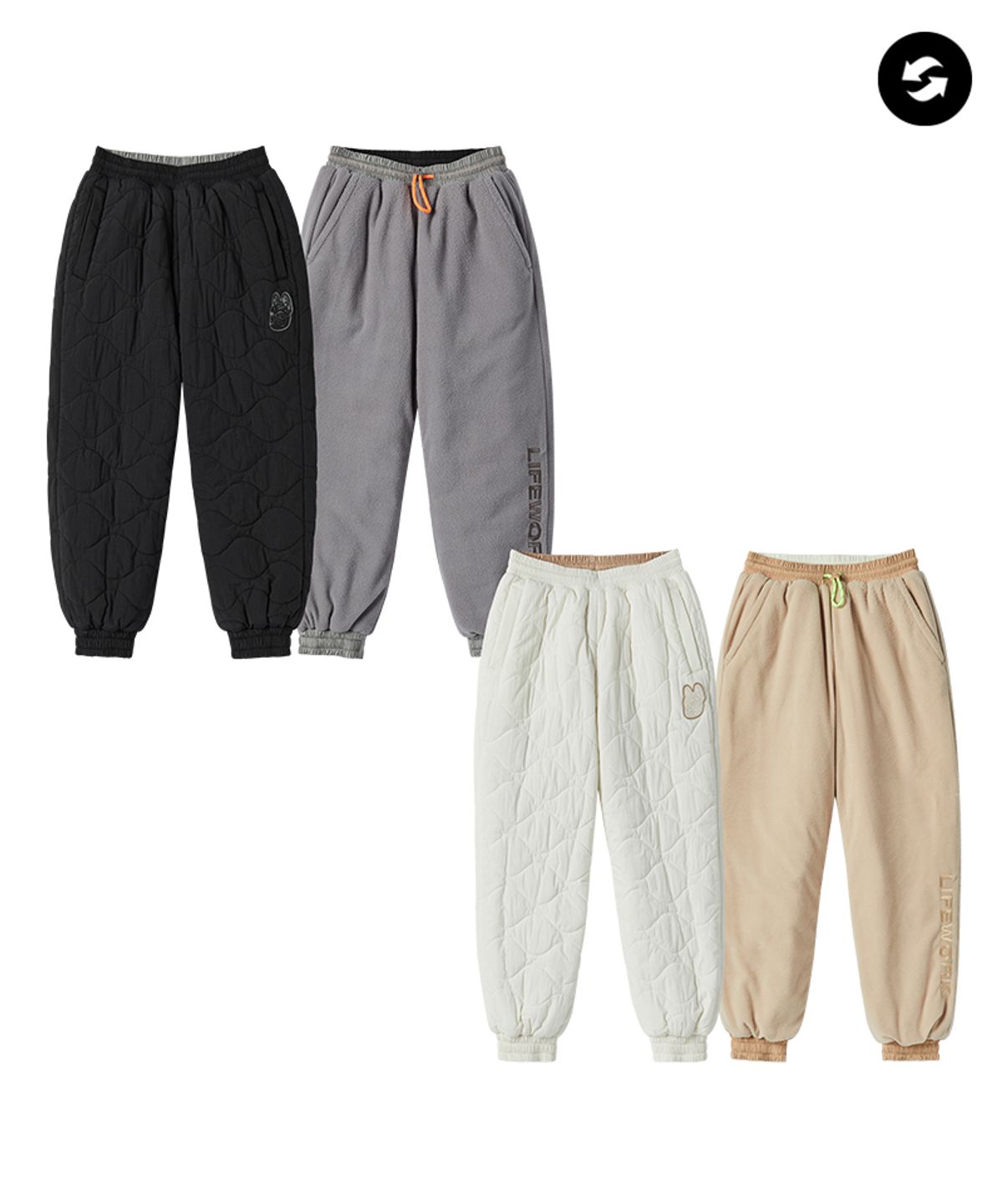 라이프워크 키즈(LIFEWORK KIDS) 키즈) 웨이브 퀼팅 리버시블 조거팬츠