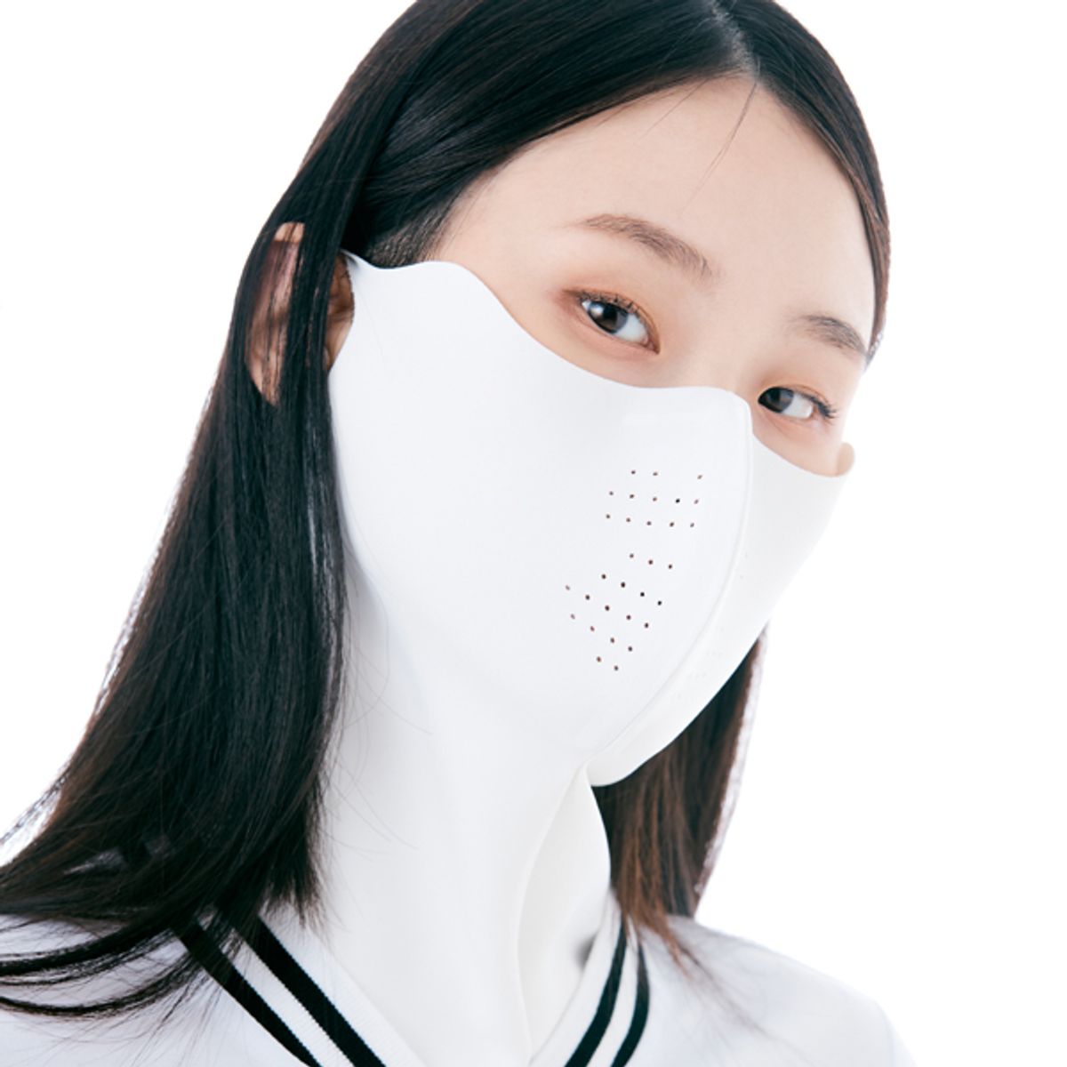 어베이브(AVAVE) 올인원가드 자외선차단 스포츠 골프 마스크 화이트 햇빛가리개 파크골프 스포츠 자전거 등산 러닝 마스크