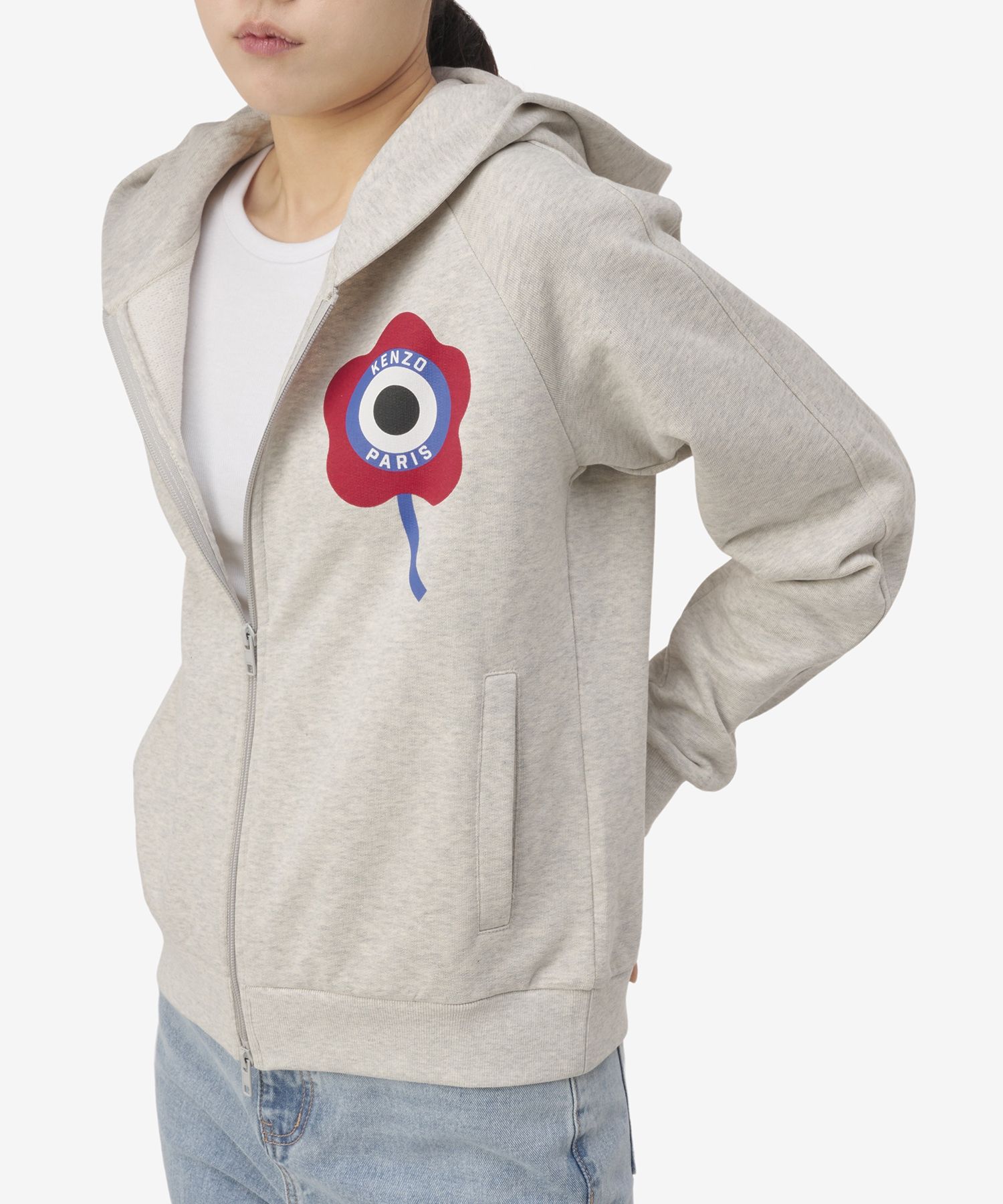 MUSINSA | KENZO Target Bokeh Print Zip-Up Hoodie - Pale Gray