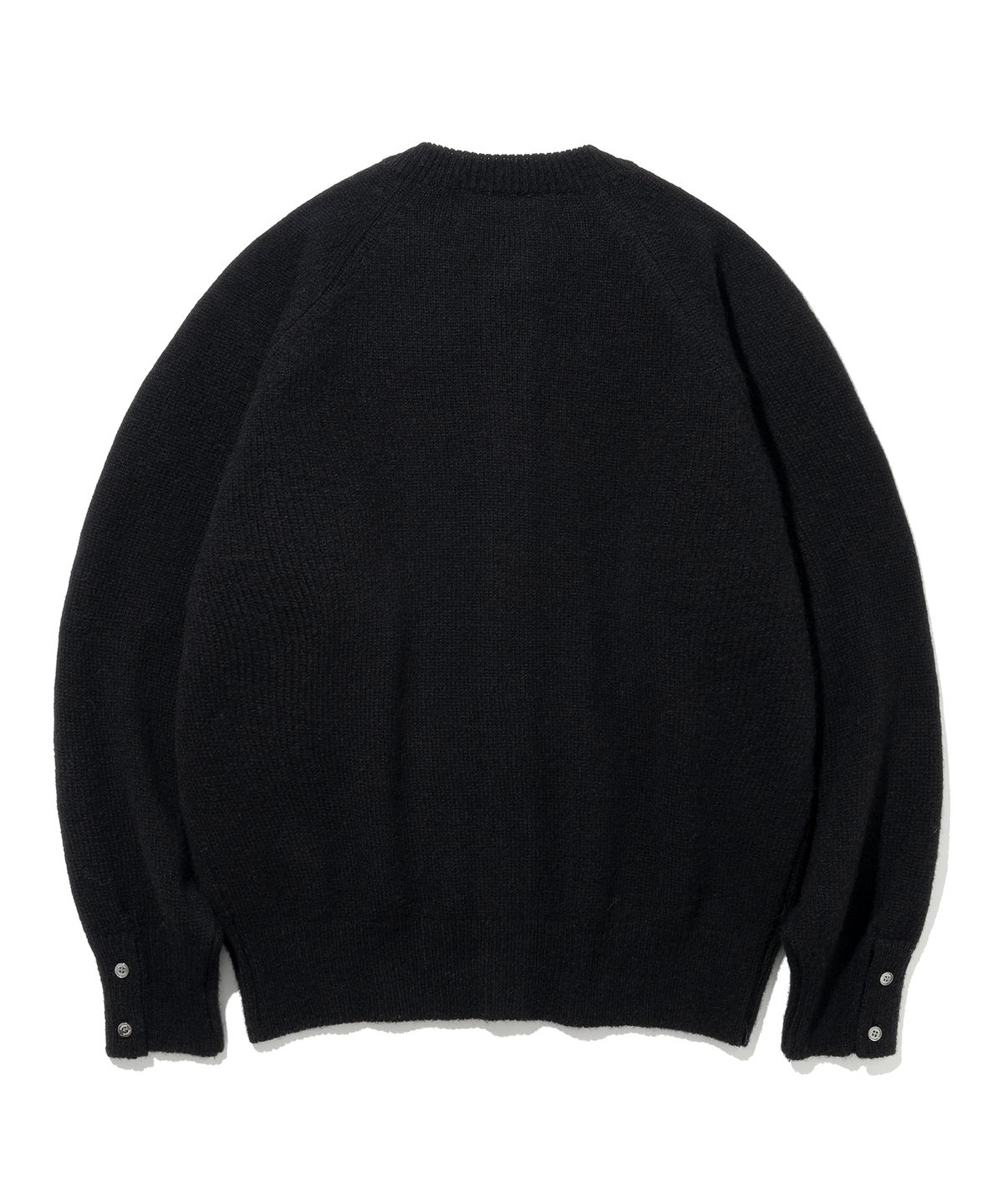 니티드(KNITTED) 쉐기독 울 100 라운드 가디건 BLACK