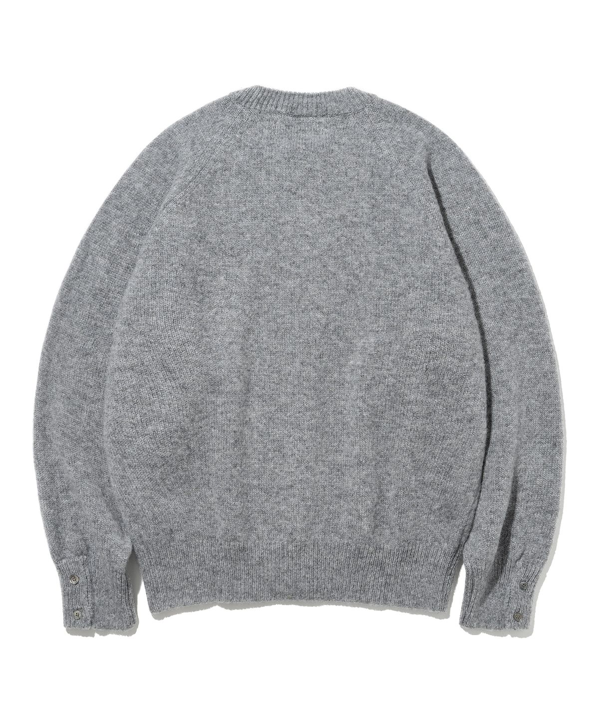 니티드(KNITTED) 쉐기독 울 100 라운드 가디건 GREY