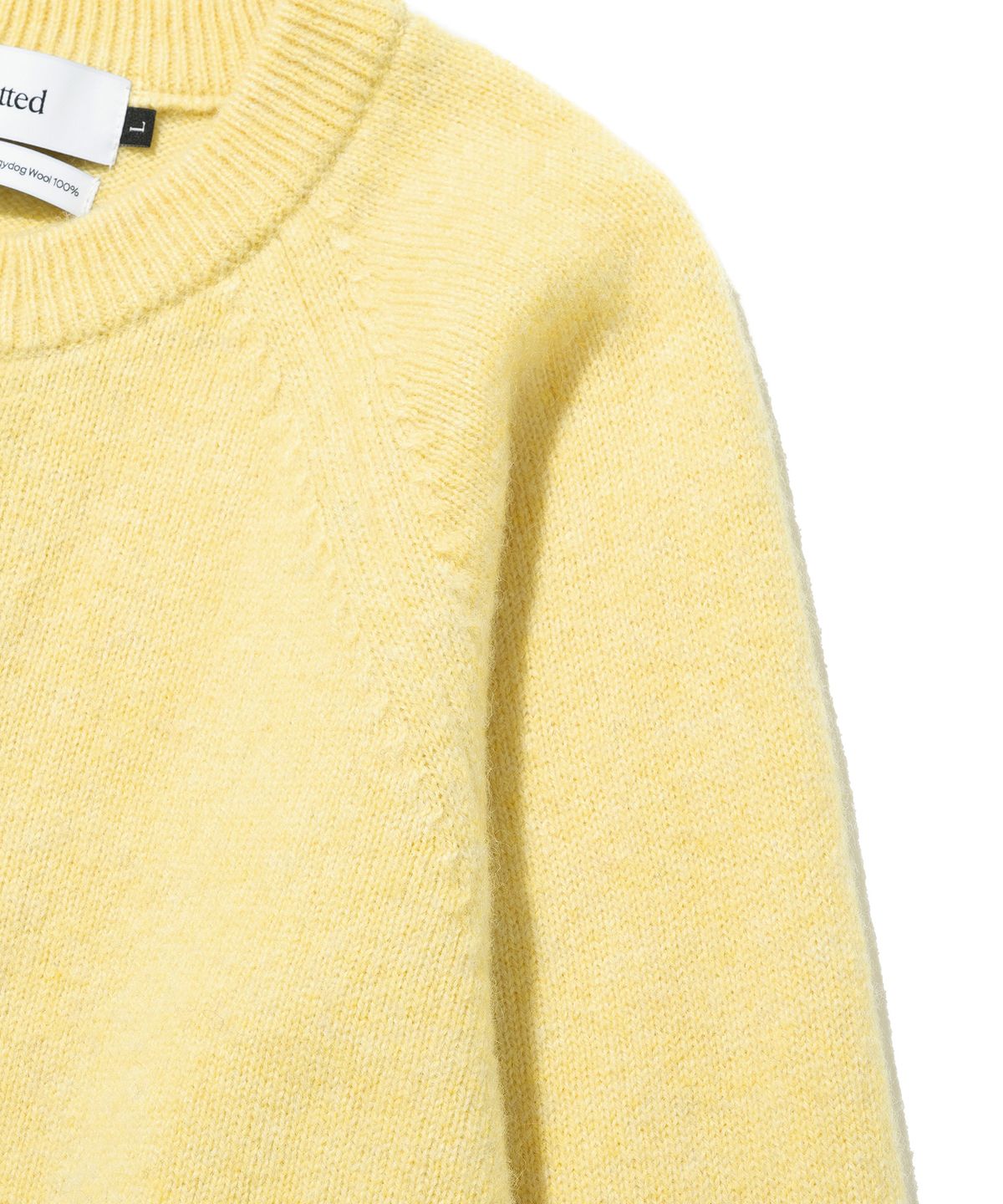 니티드(KNITTED) 쉐기독 울 100 라운드 가디건 YELLOW