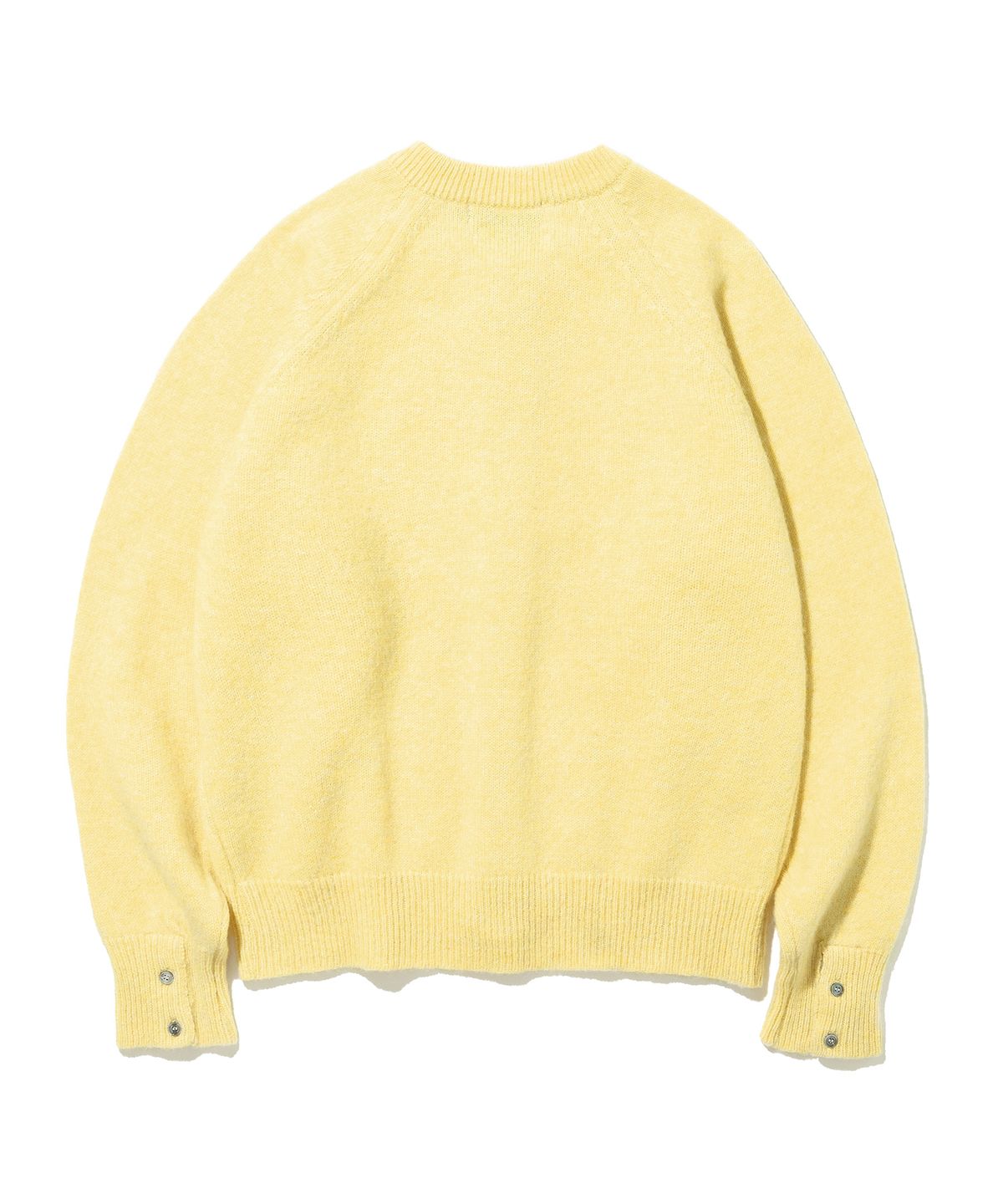 니티드(KNITTED) 쉐기독 울 100 라운드 가디건 YELLOW