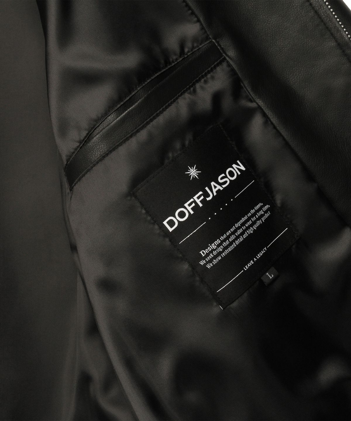 도프제이슨(DOFFJASON) 오버핏 워싱레더 패널드 블루종