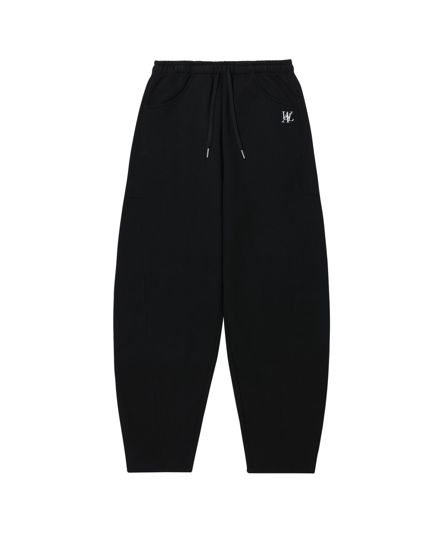 MUSINSA | WOOALONG (Napping) Signature string balloon pants - BLACK