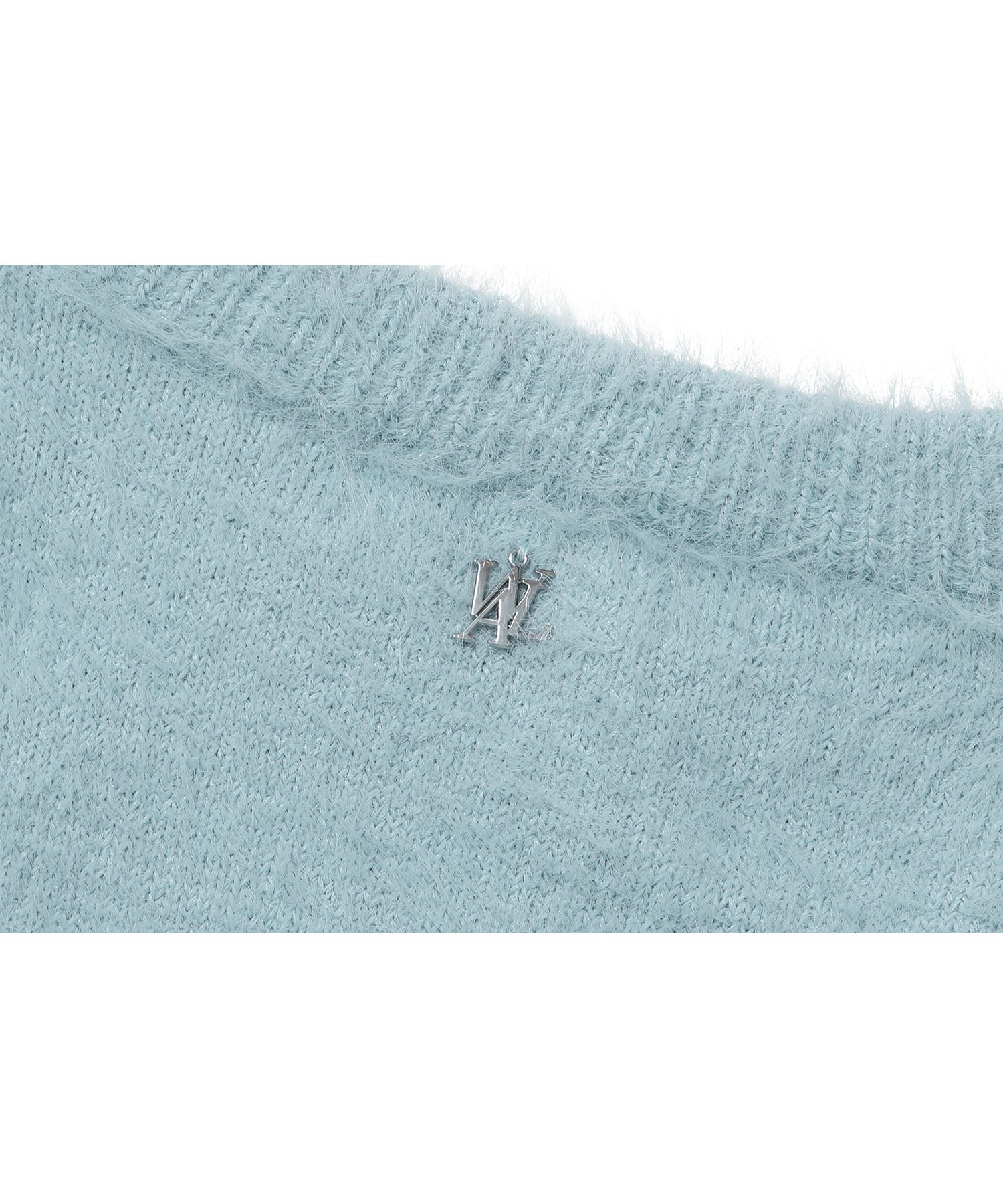 ジャケット WOOALONG Hairy knit zipup cardigan SKY BLUE Hairy knit zip-up cardigan - SKY BLUE - 우알롱(WOOALONG)