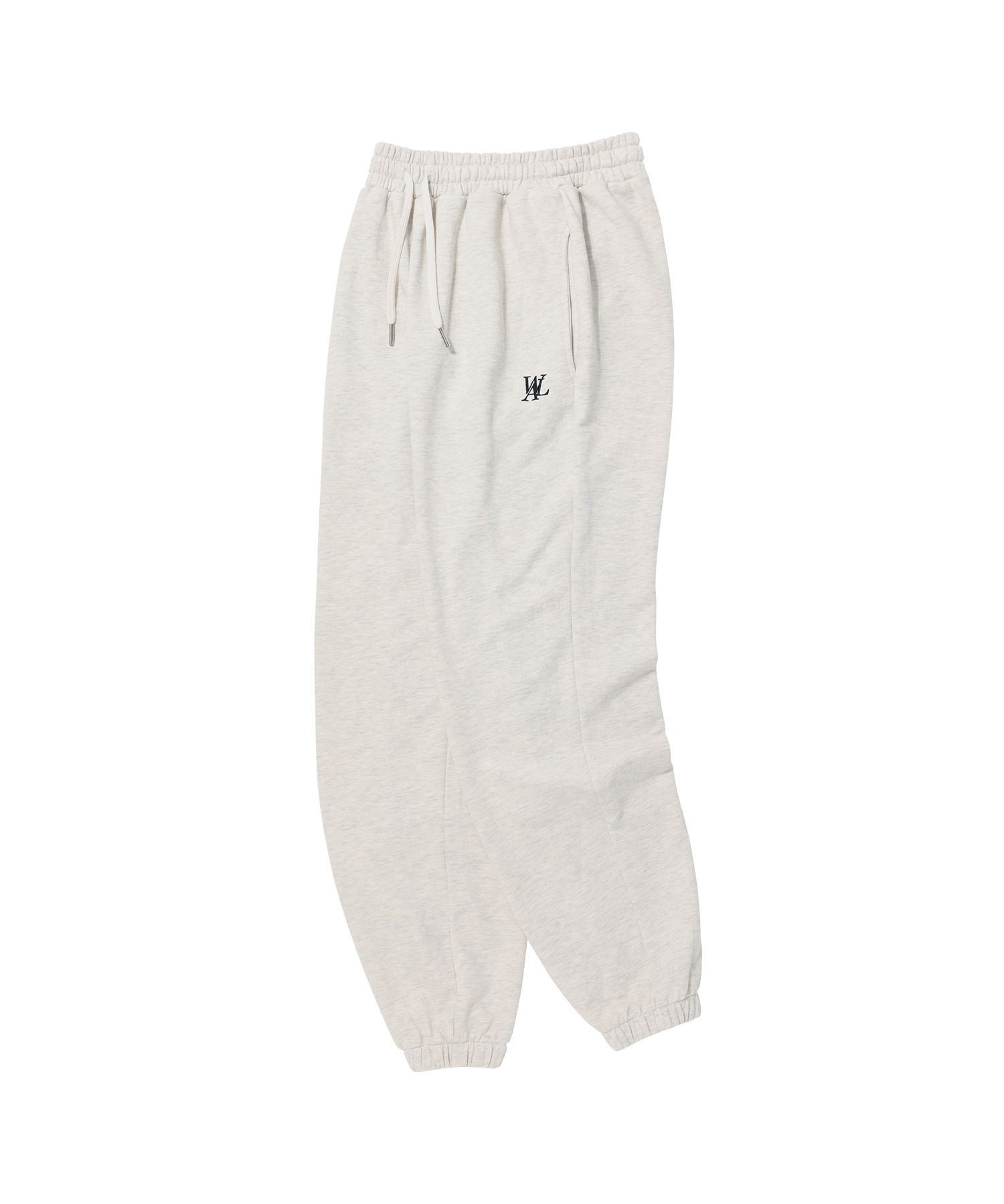 MUSINSA | WOOALONG Signature jogger pants - OAT MEAL