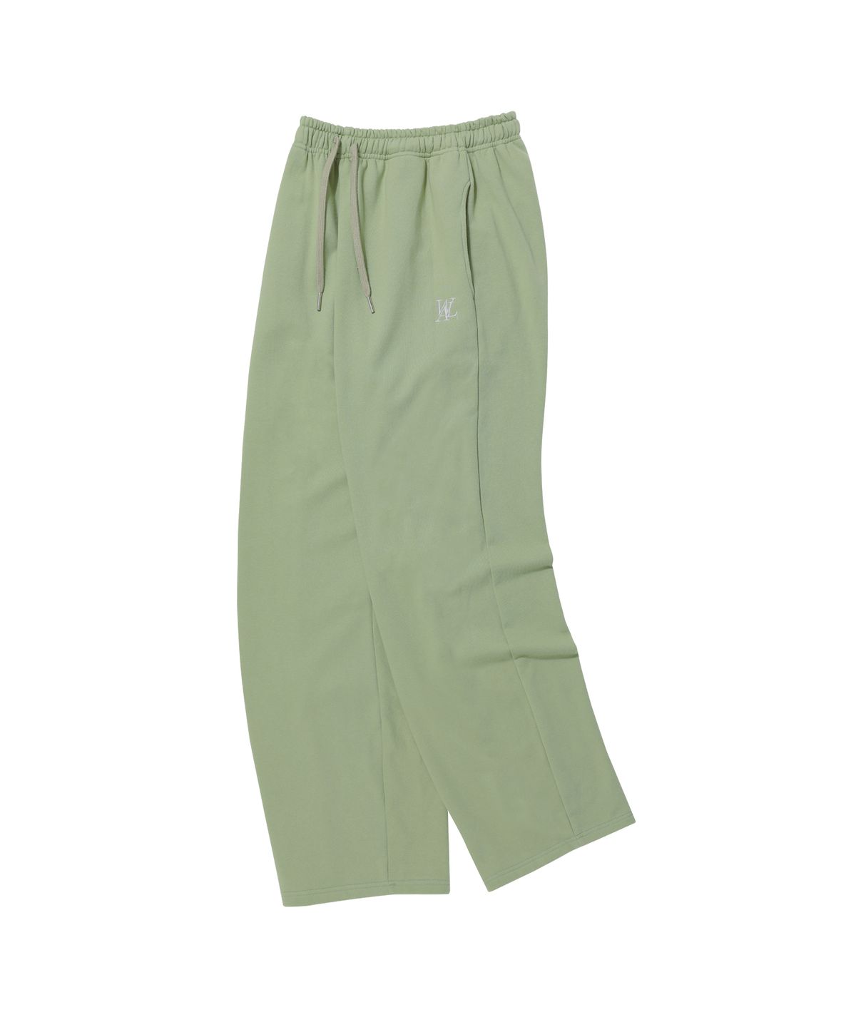우알롱(WOOALONG) Signature relax wide pants - LIGHT GREEN