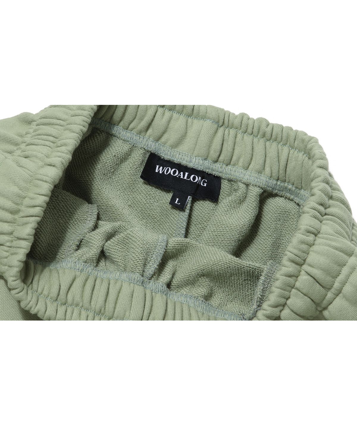 우알롱(WOOALONG) Signature relax wide pants - LIGHT GREEN