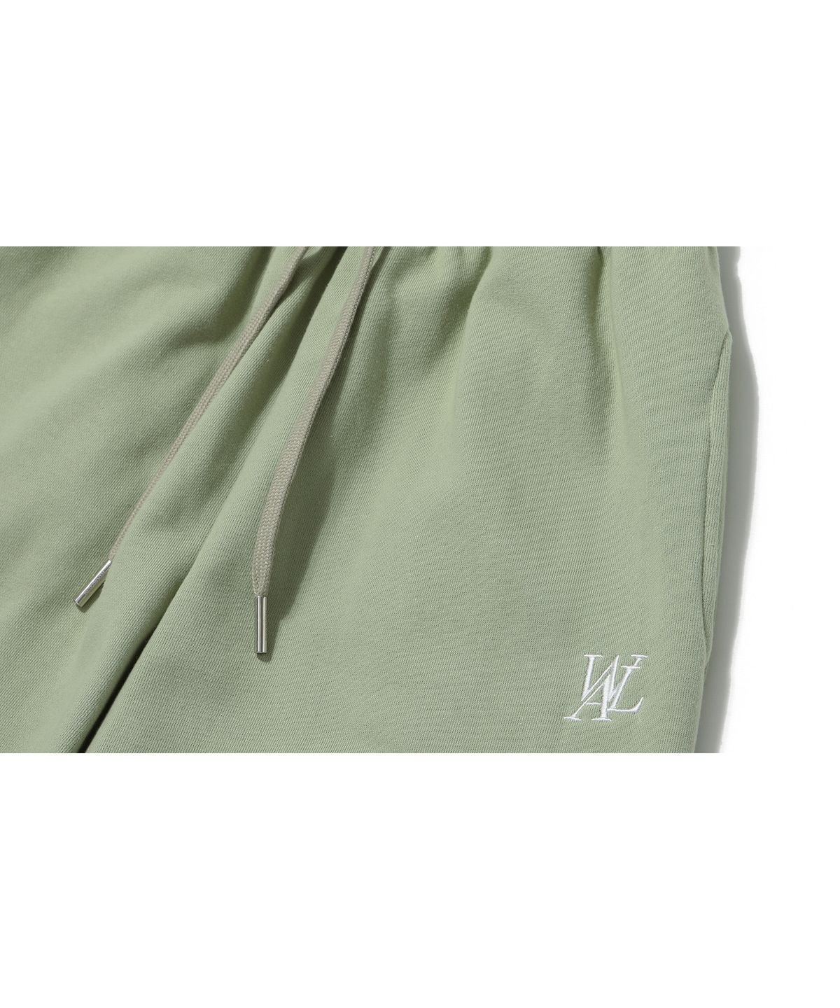 우알롱(WOOALONG) Signature relax wide pants - LIGHT GREEN