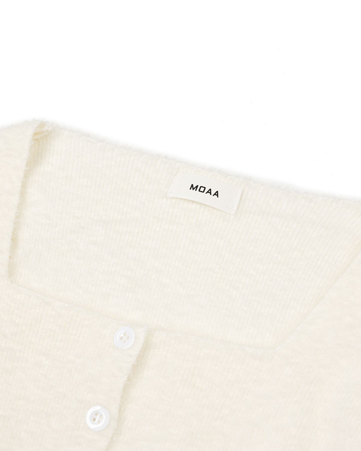모아(MOAA) 스퀘어넥 크롭 가디건 (WHITE)