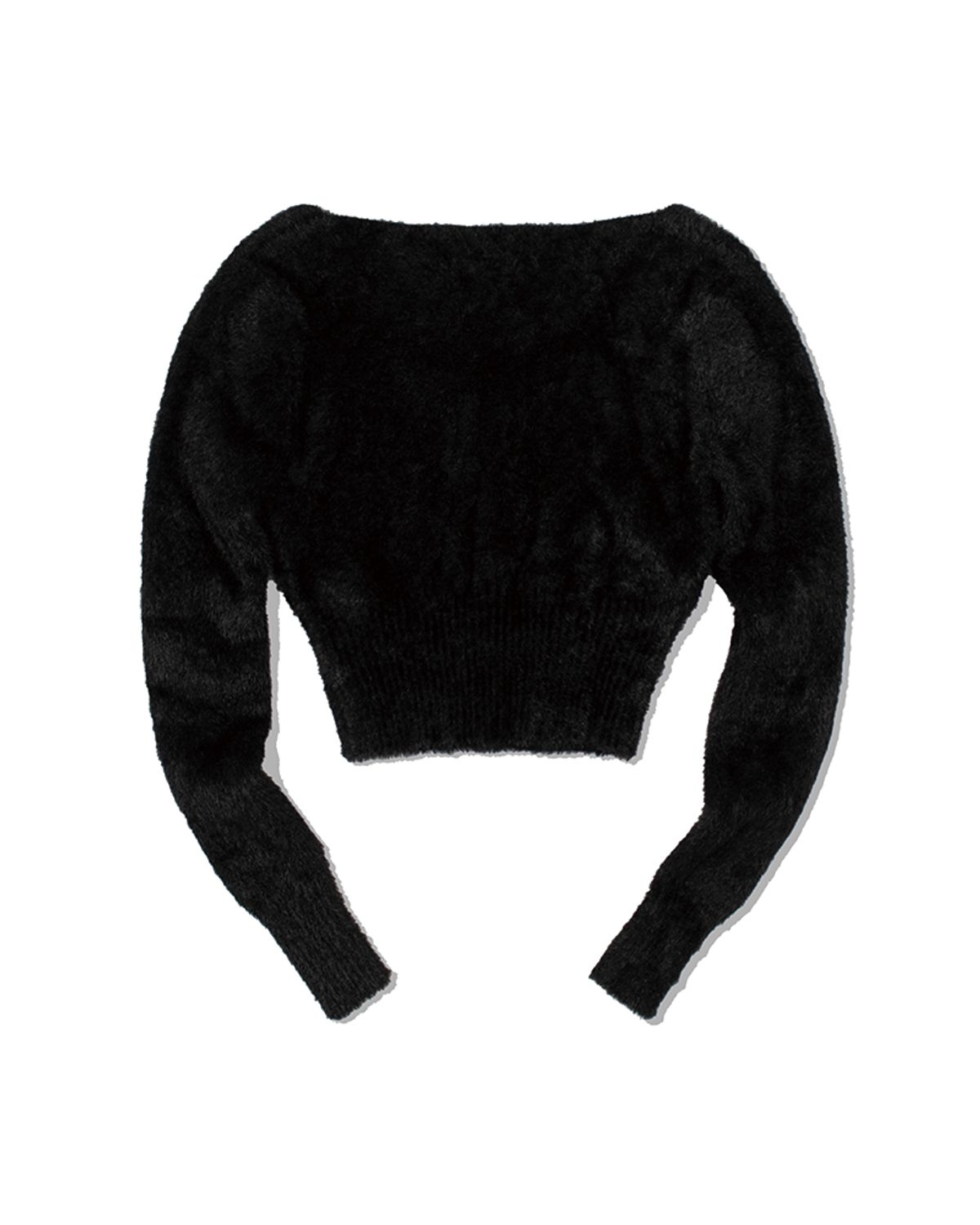 모아(MOAA) 스퀘어넥 크롭 가디건 (BLACK)