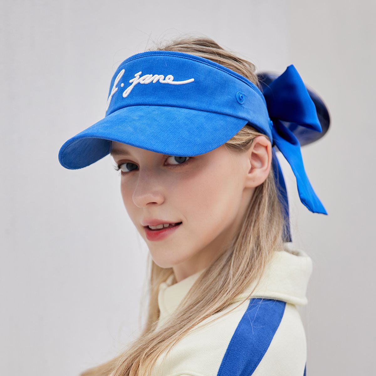 제이제인(J.JANE) 투웨이 퍼 귀도리 썬캡 (Blue)