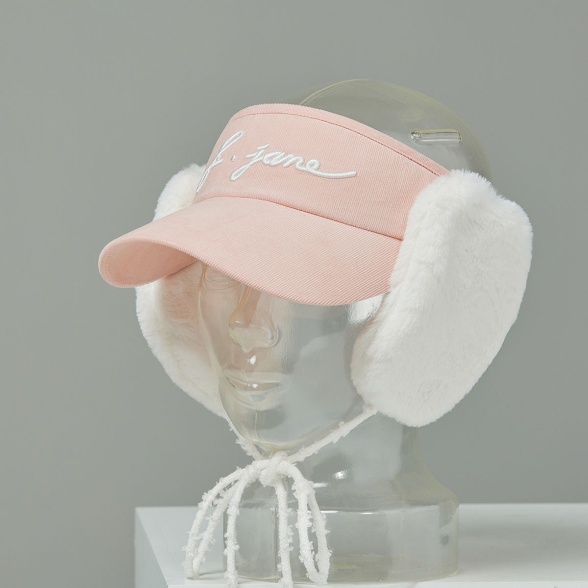제이제인(J.JANE) 투웨이 퍼 귀도리 썬캡 (Peach)
