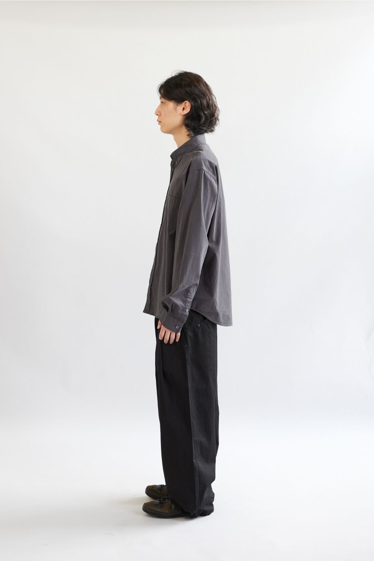 해칭룸(HATCHINGROOM) Out Button Shirt Charcoal