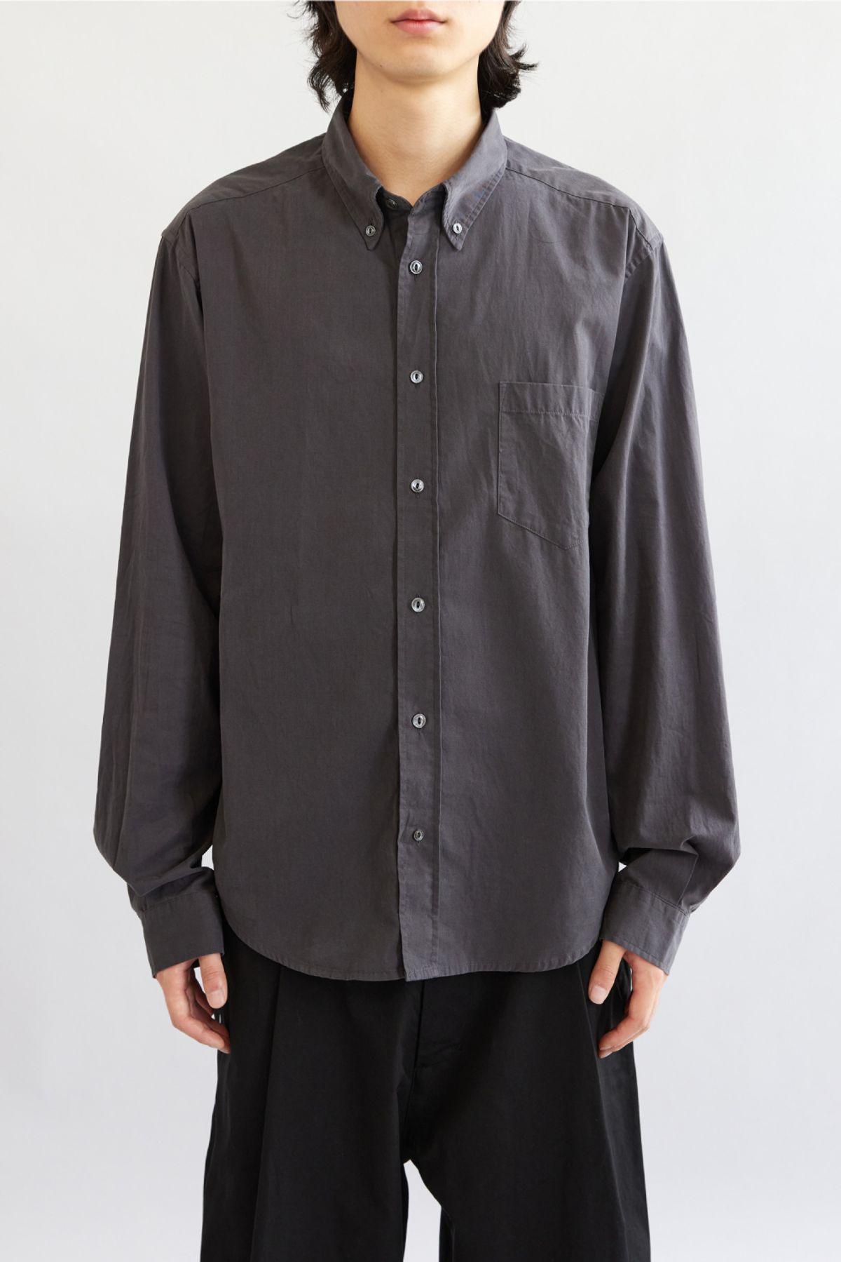 해칭룸(HATCHINGROOM) Out Button Shirt Charcoal