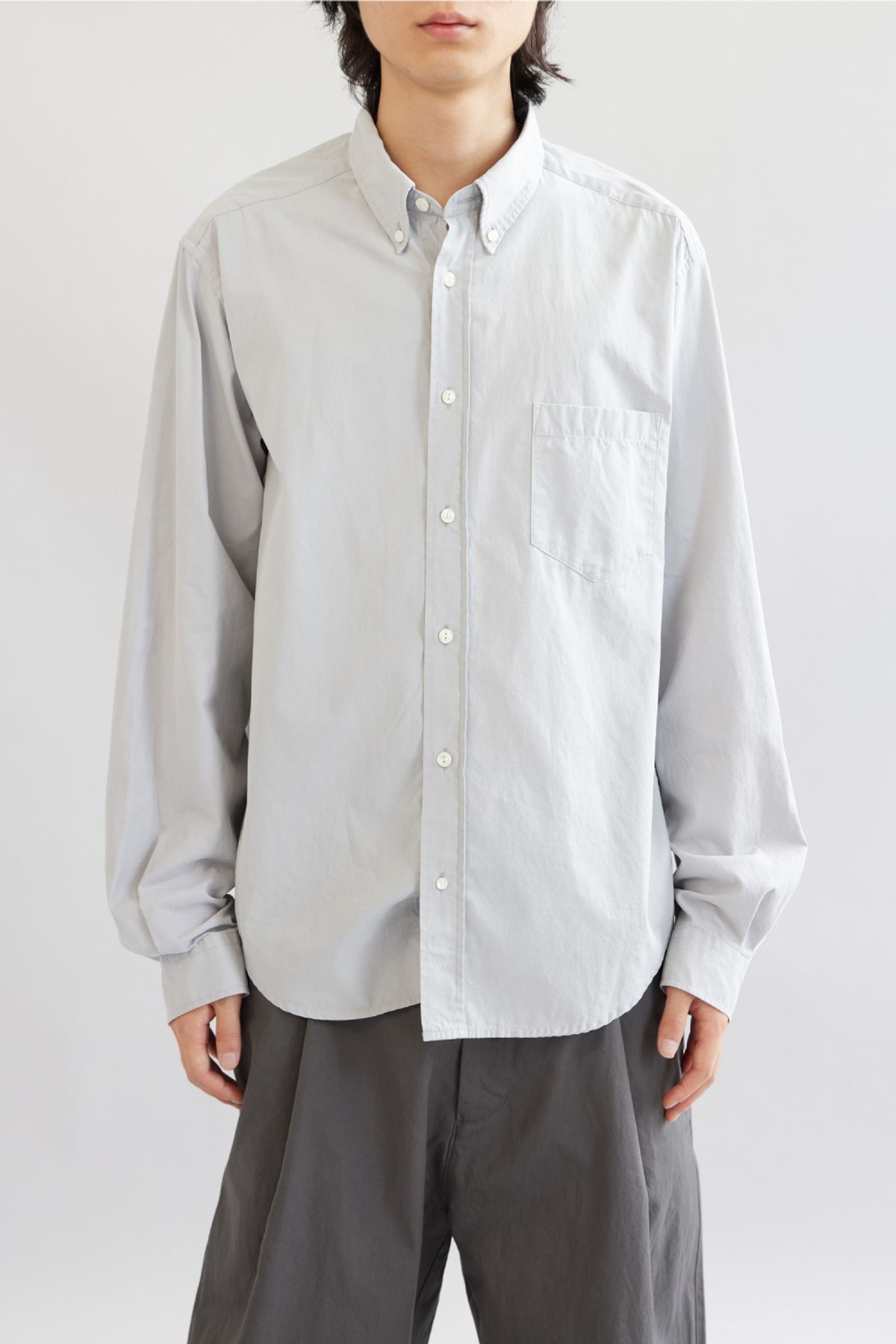해칭룸(HATCHINGROOM) Out Button Shirt Silver