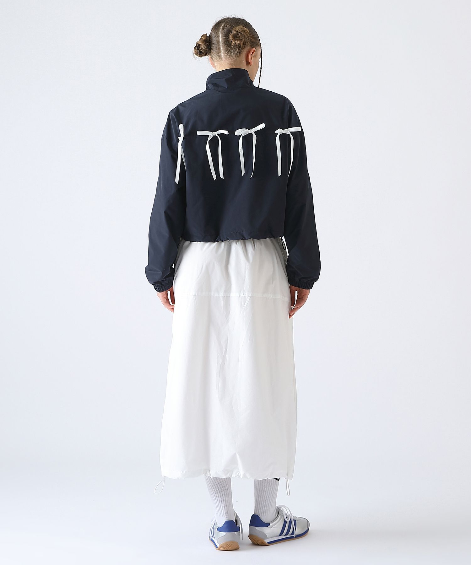Bad Blue * Ribbon Blossom Crop Jacket リボン ジャケット MUSINSA | BADBLUE Ribbon Crop Jacket Navy
