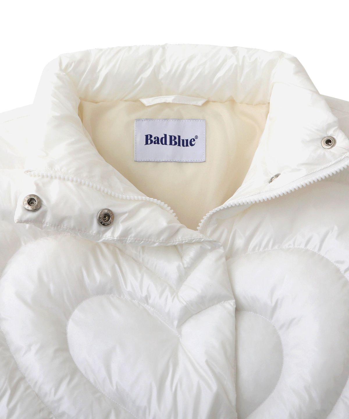 배드블루(BADBLUE) Heart Puffer Jacket Snow White