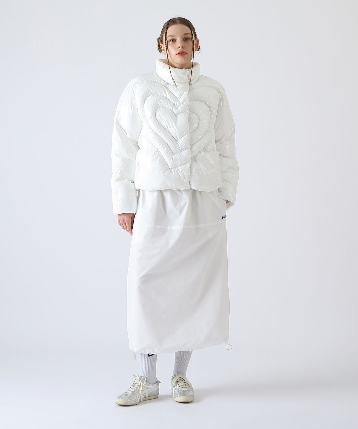 배드블루(BADBLUE) Heart Puffer Jacket Snow White