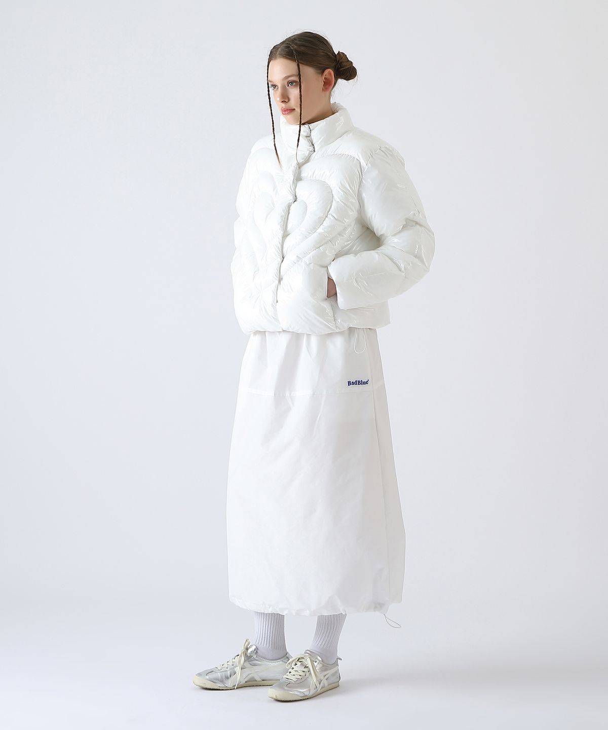 배드블루(BADBLUE) Heart Puffer Jacket Snow White