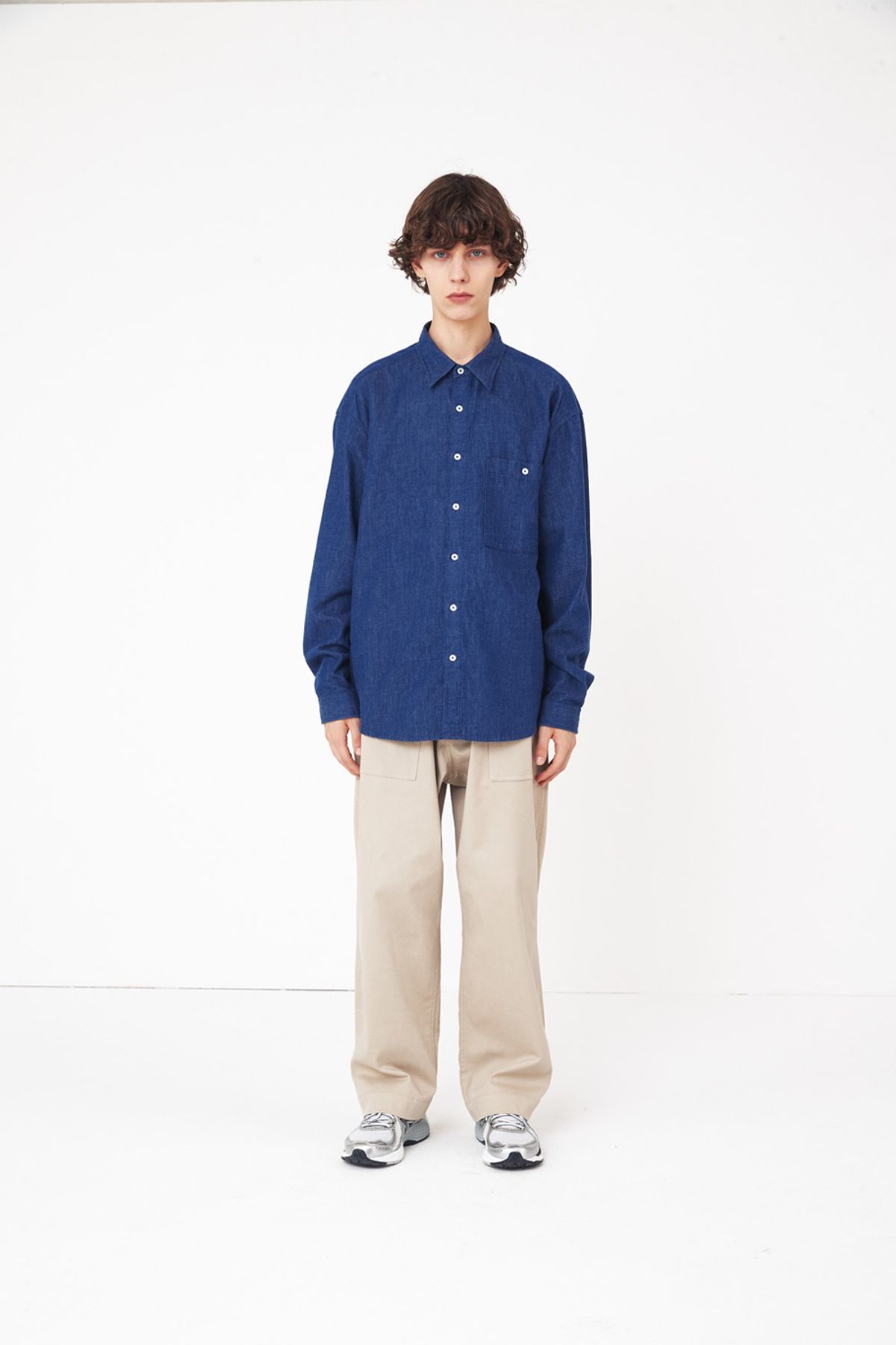 홀리선(HORLISUN) Jane Denim Shirt Navy