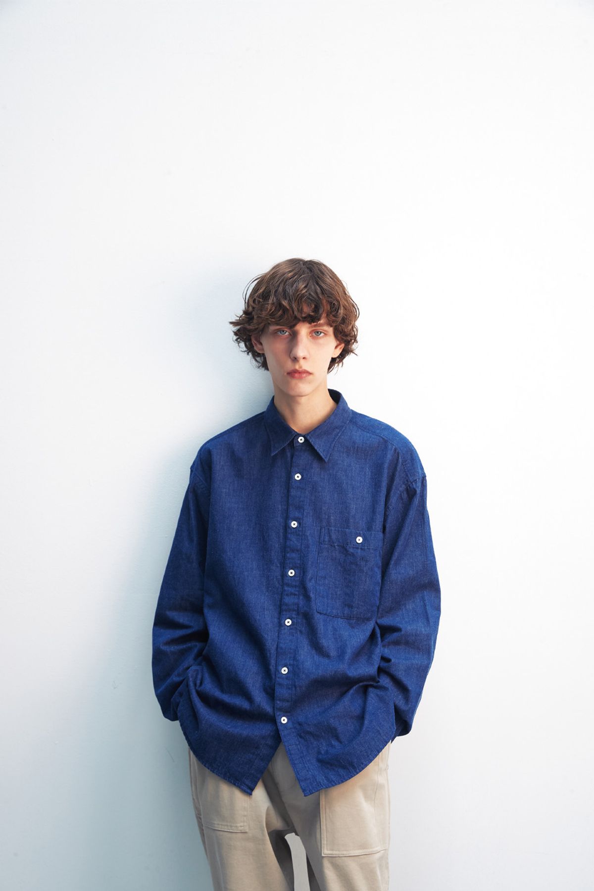 홀리선(HORLISUN) Jane Denim Shirt Navy