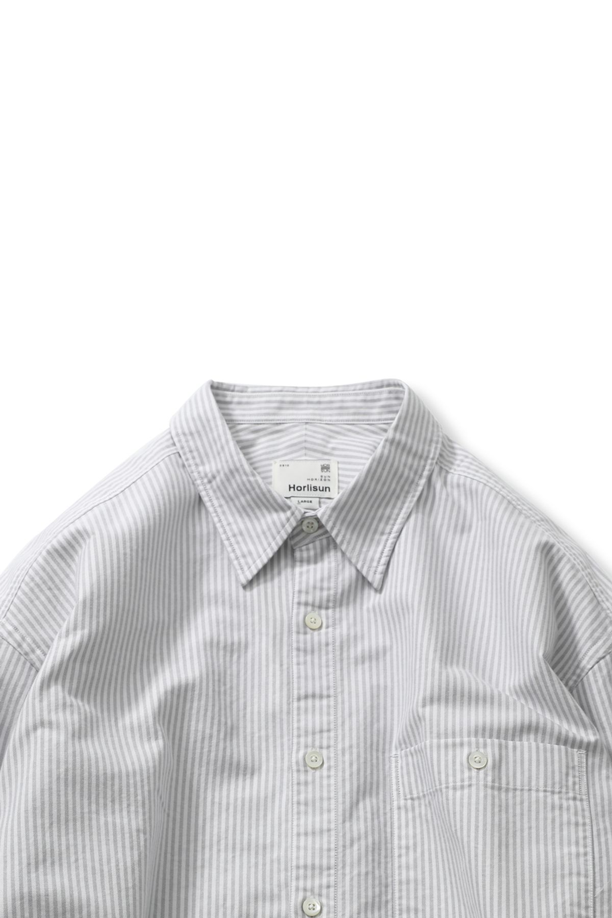 홀리선(HORLISUN) Jane Oxford Stripe Shirt Gray