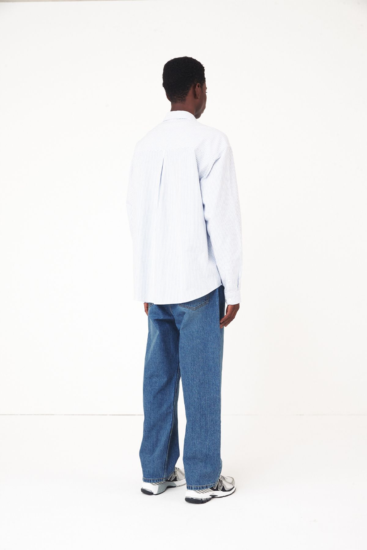 홀리선(HORLISUN) Jane Oxford Stripe Shirt Gray