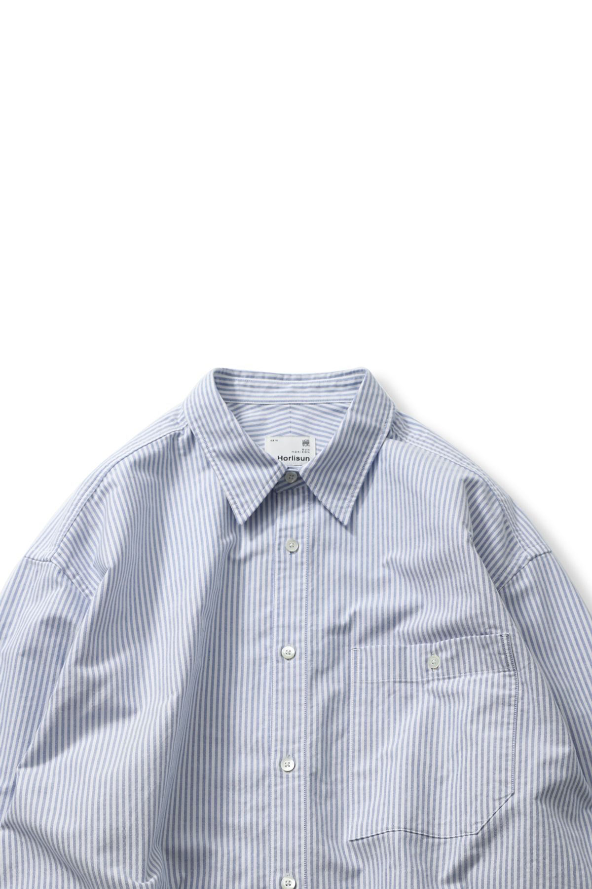 홀리선(HORLISUN) Jane Oxford Stripe Shirt Blue