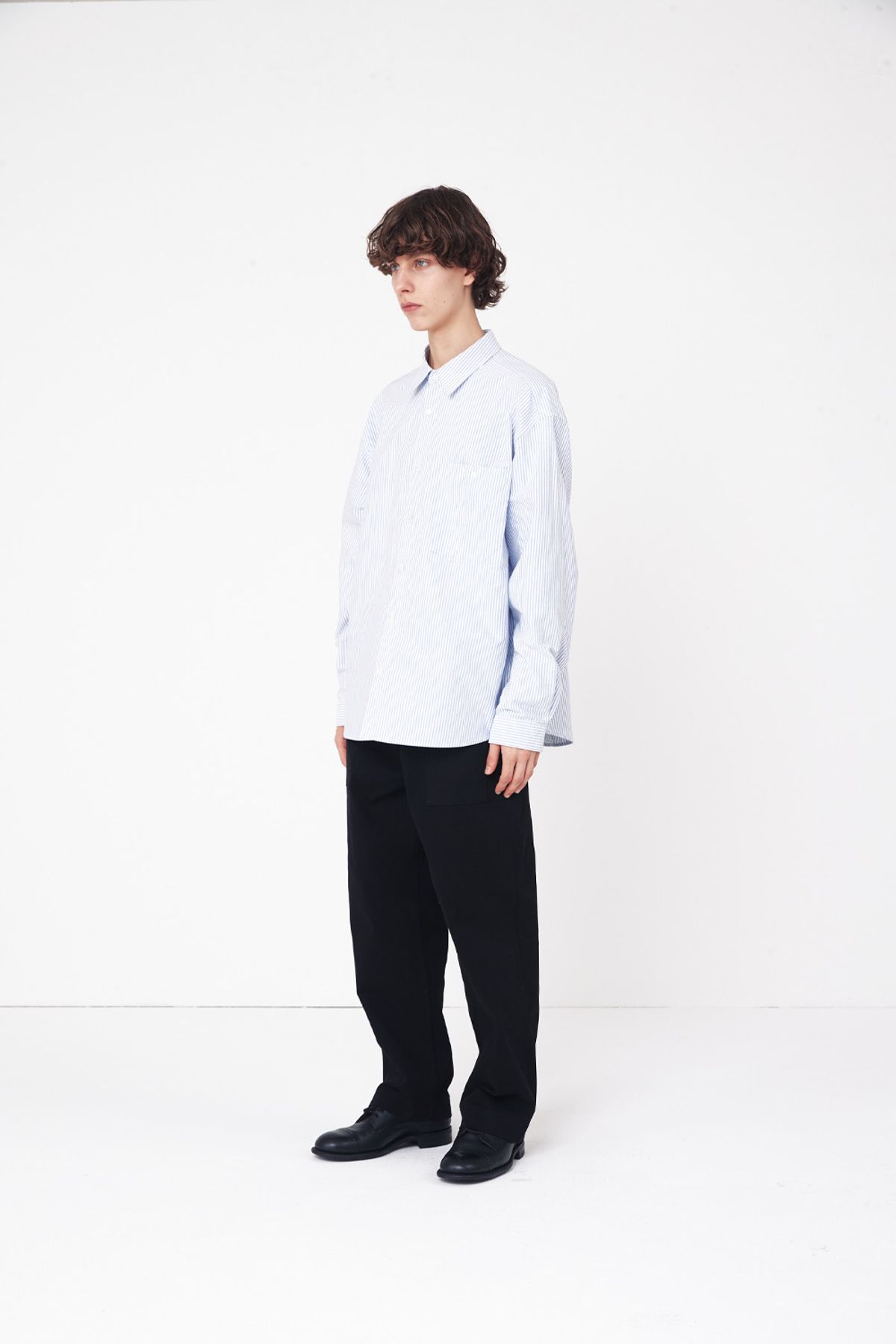 홀리선(HORLISUN) Jane Oxford Stripe Shirt Blue