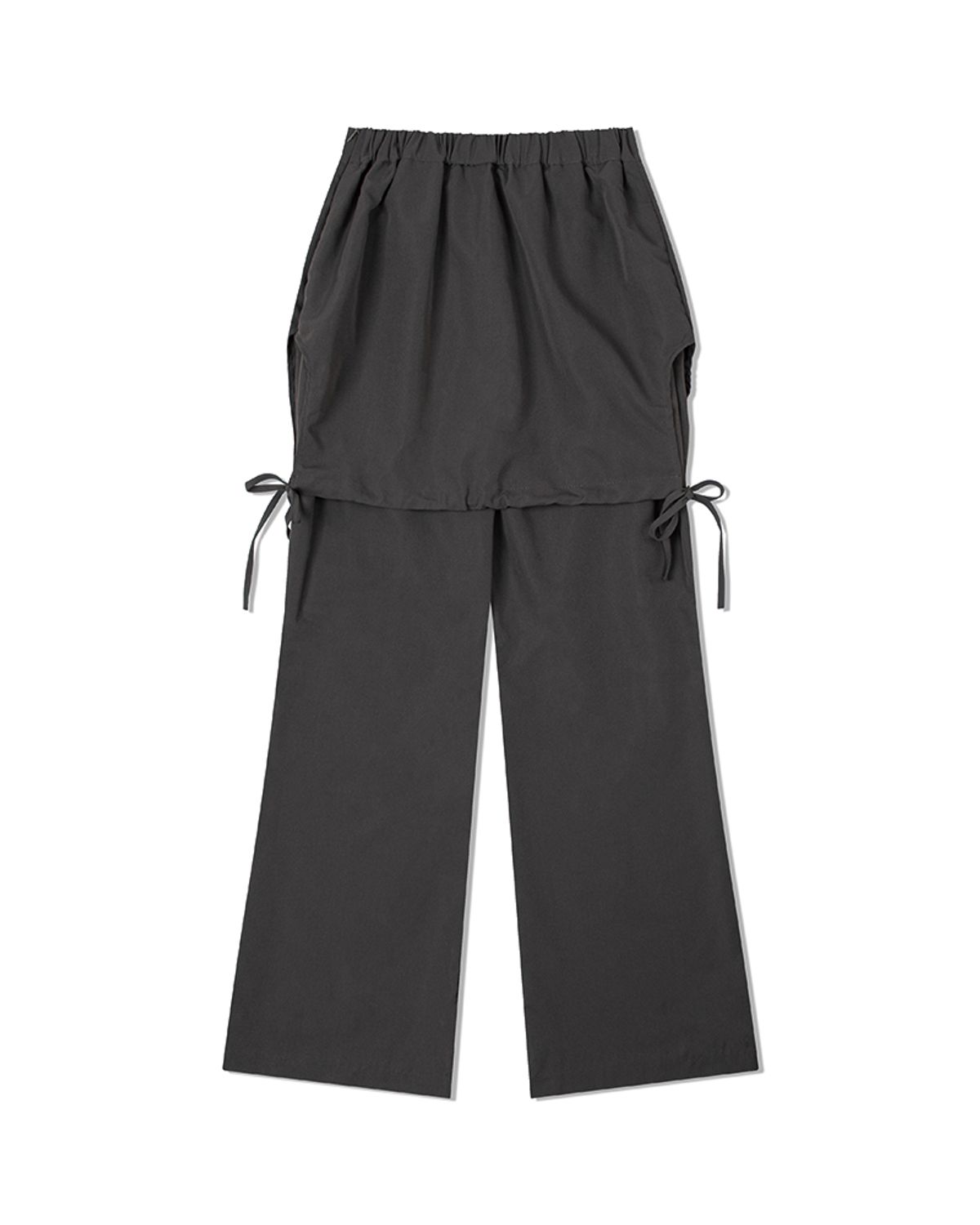 모아(MOAA) 랩 스커트 부츠컷 트라우저 (CHARCOAL)