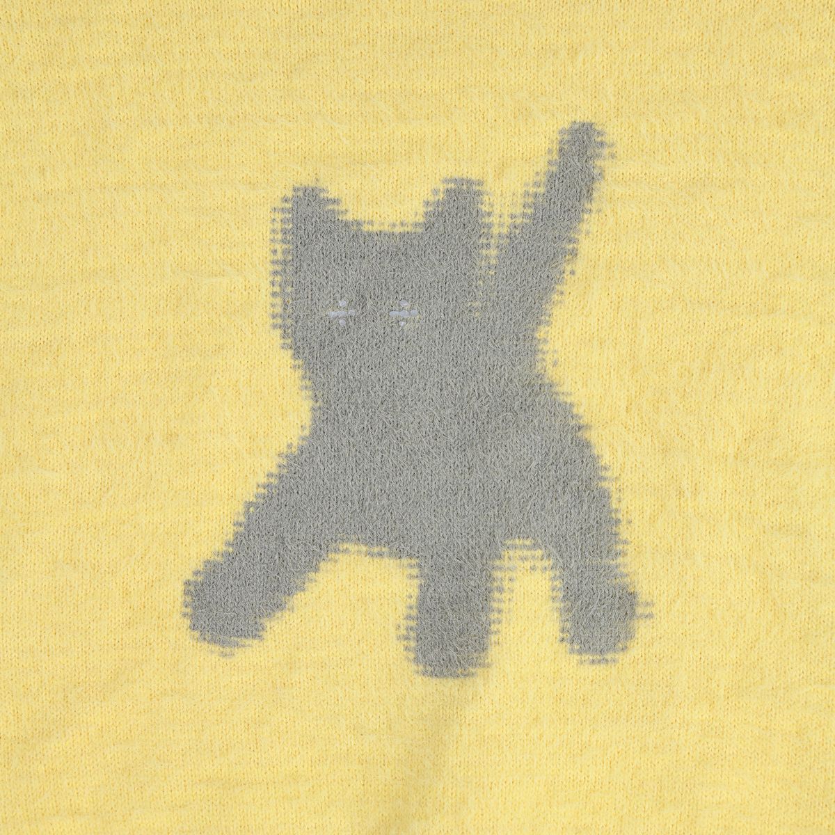 에이이에이이(AEAE) Flashed Cats Angora Knit -[LIGHT YELLOW]