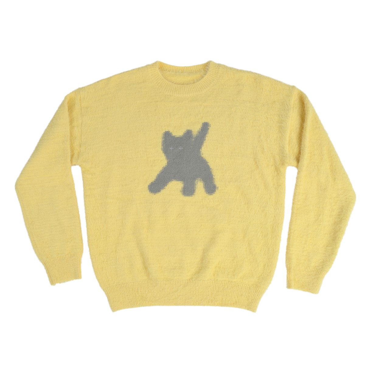 에이이에이이(AEAE) Flashed Cats Angora Knit -[LIGHT YELLOW]