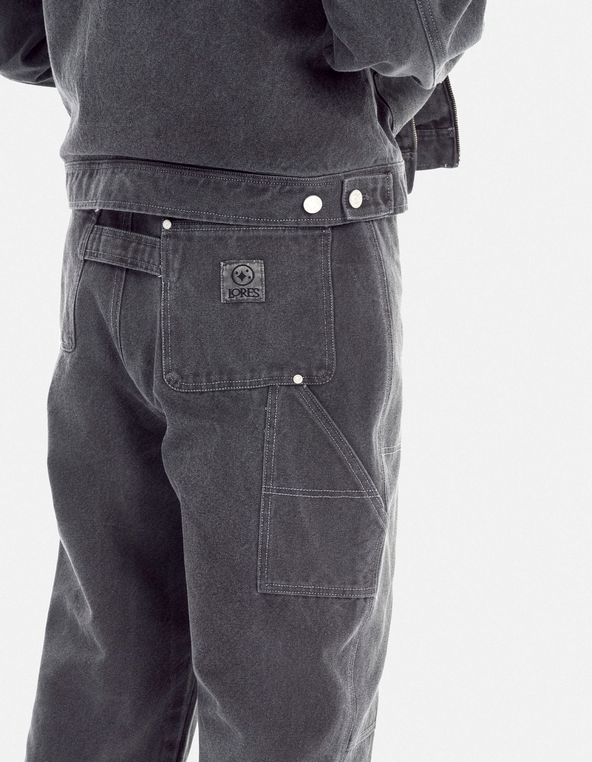 로어즈(LORES) Pigment Dyed Work Pants - Charcoal