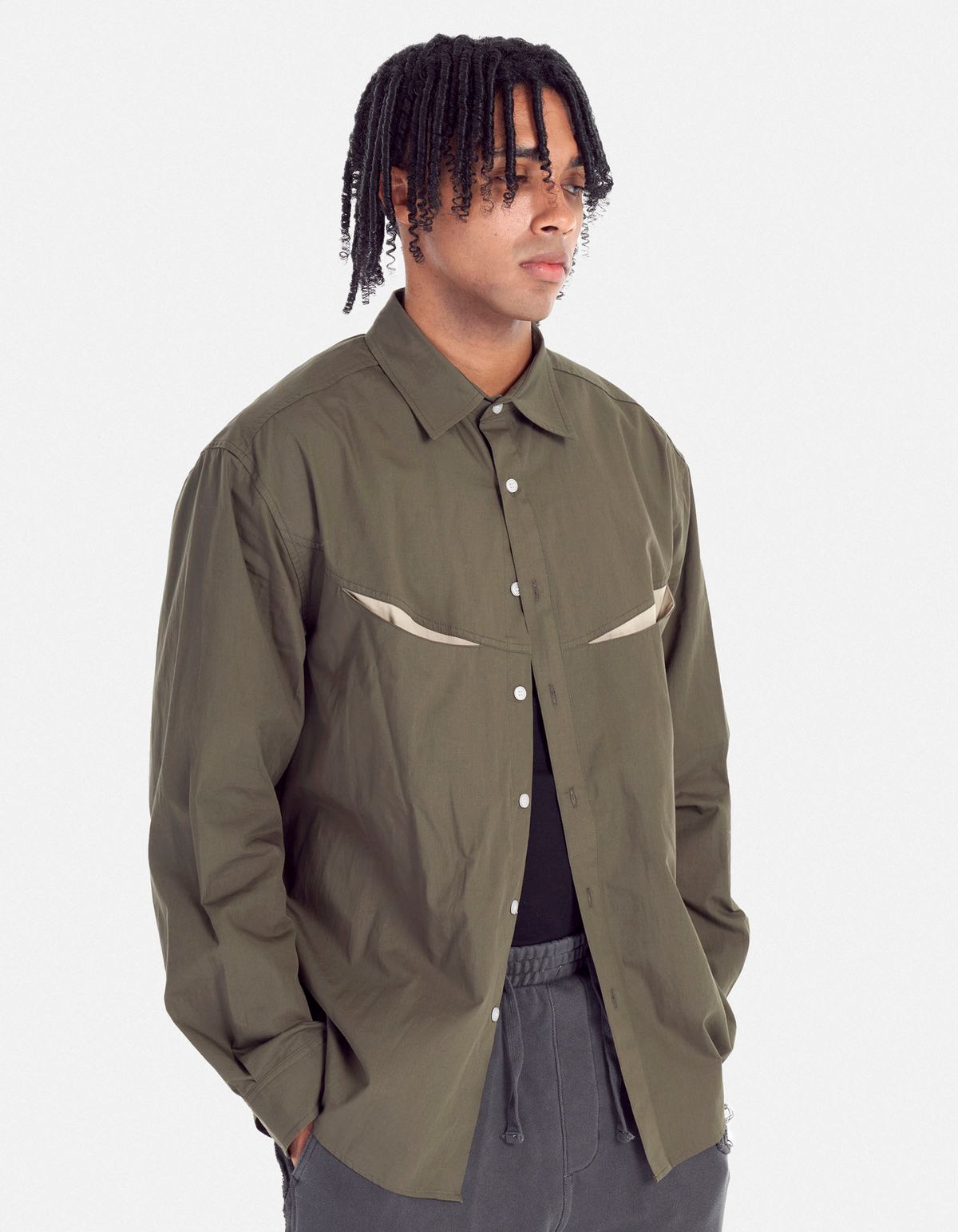 로어즈(LORES) Cowboy Shirt - Olive